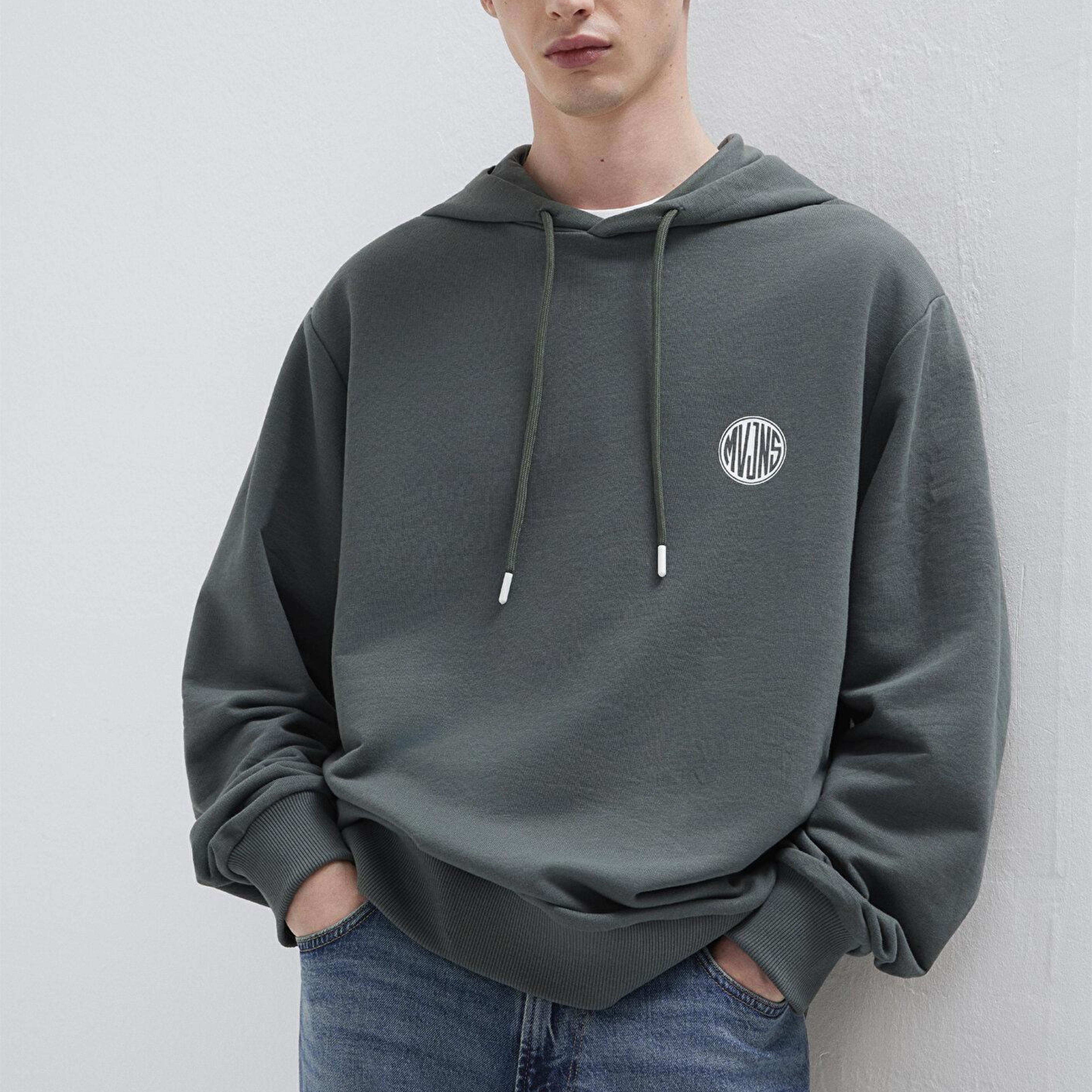 Mavi MVJNS Logo Baskılı Kapüşonlu Yeşil Sweatshirt 0611786-71598