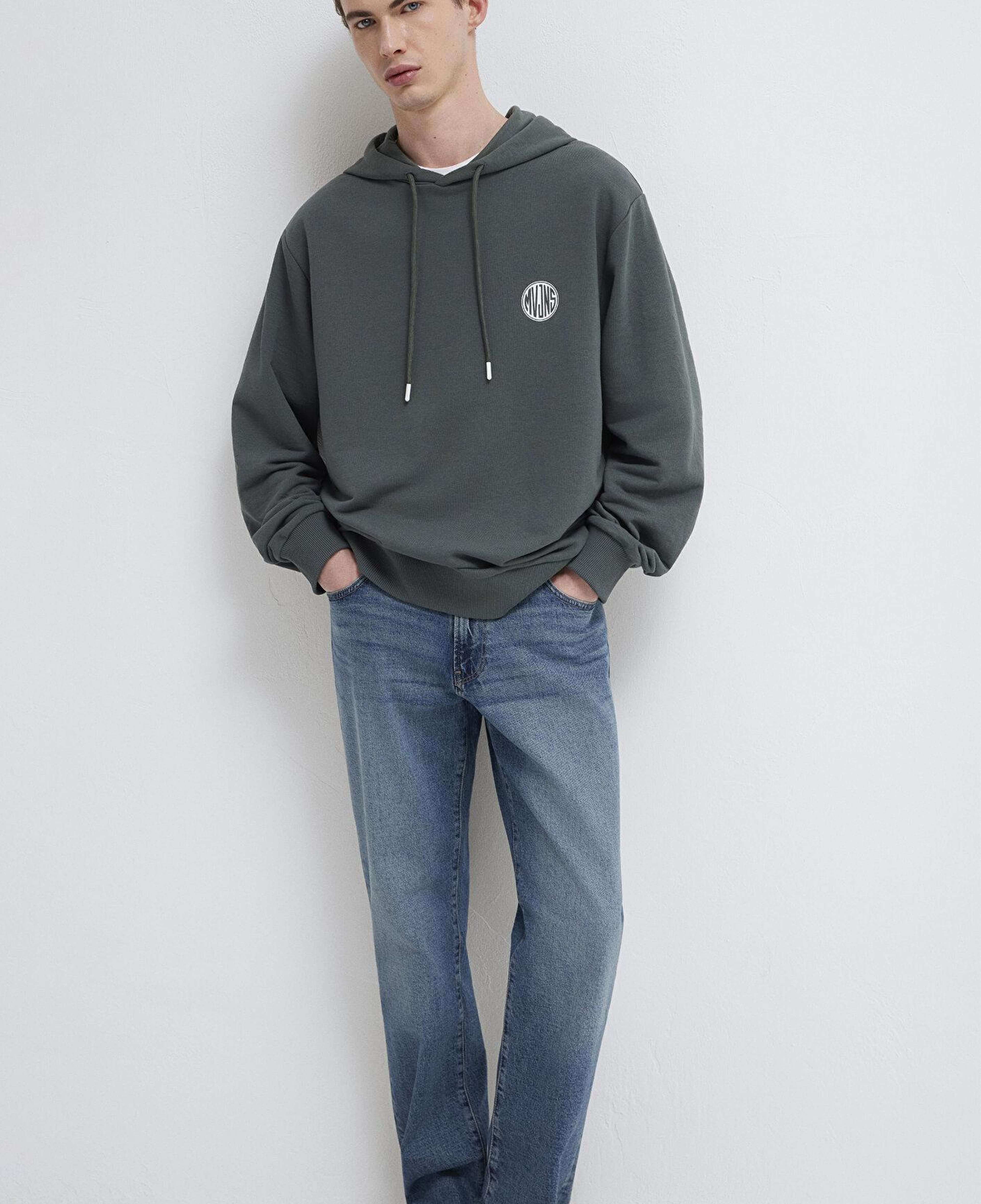 Mavi MVJNS Logo Baskılı Kapüşonlu Yeşil Sweatshirt 0611786-71598