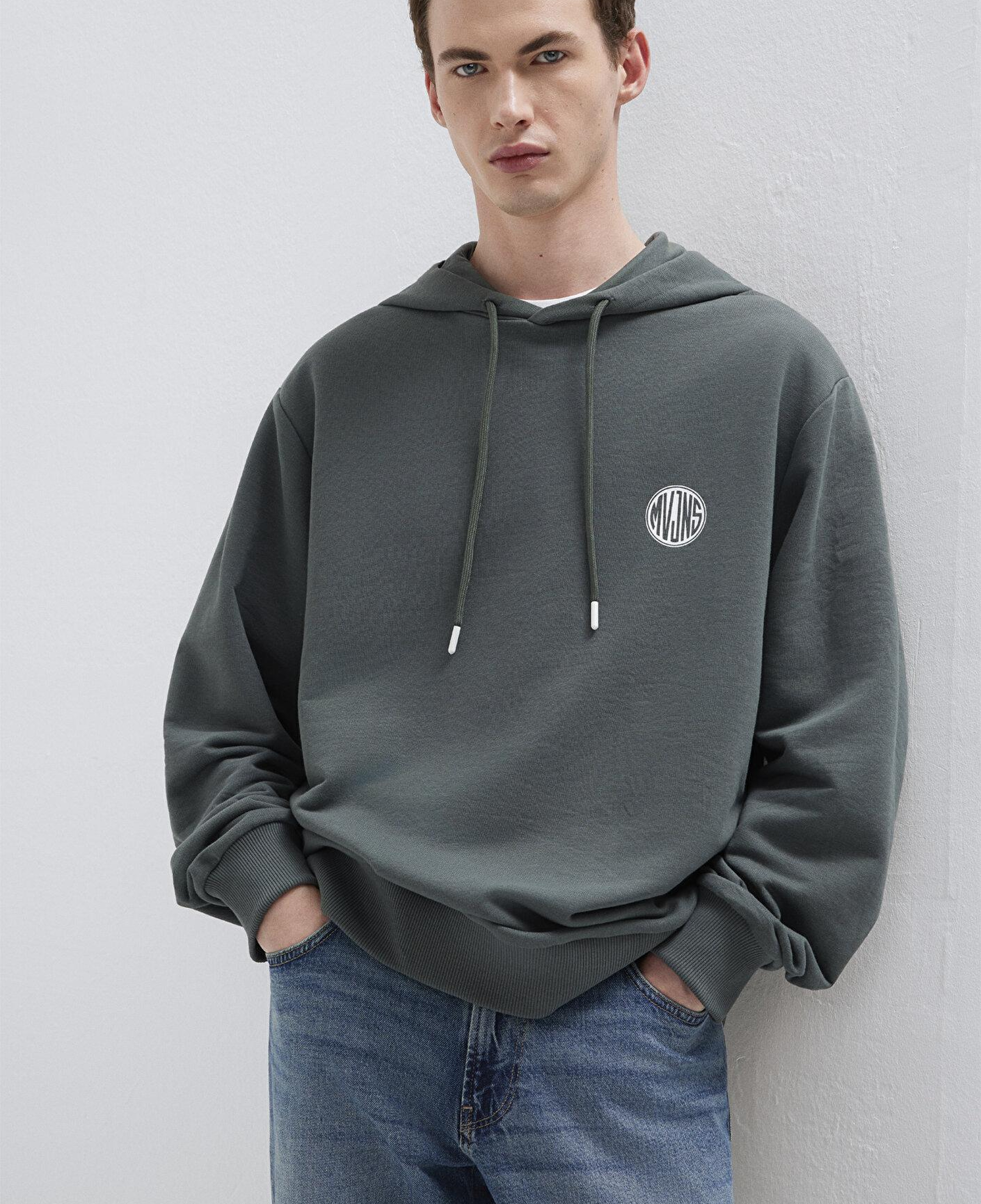 Mavi MVJNS Logo Baskılı Kapüşonlu Yeşil Sweatshirt 0611786-71598