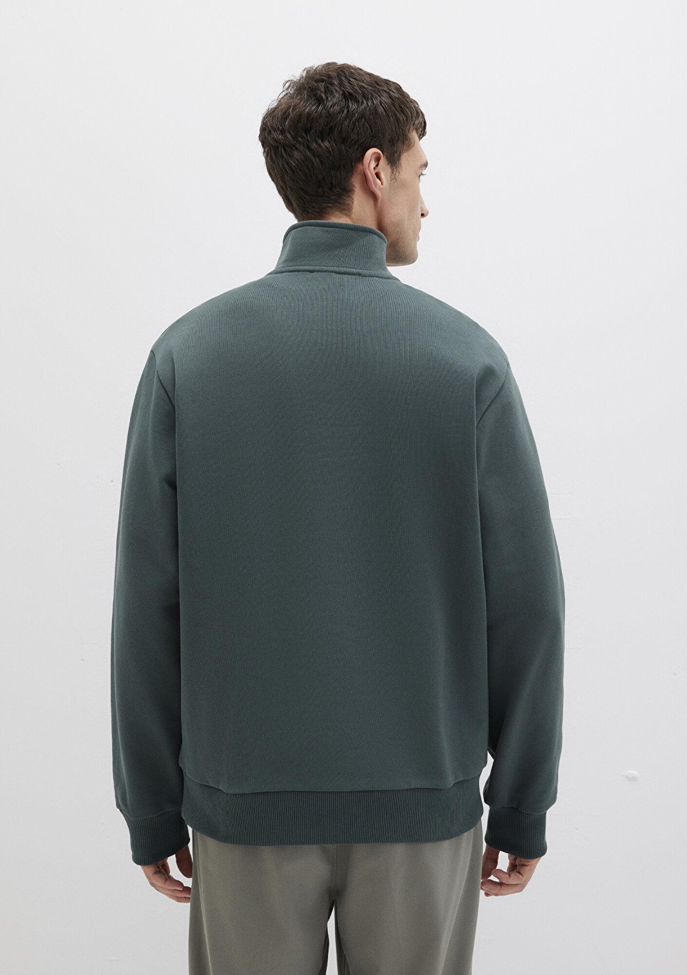 Mavi Yarı Fermuarlı Yeşil Basic Sweatshirt 0S10419-71598