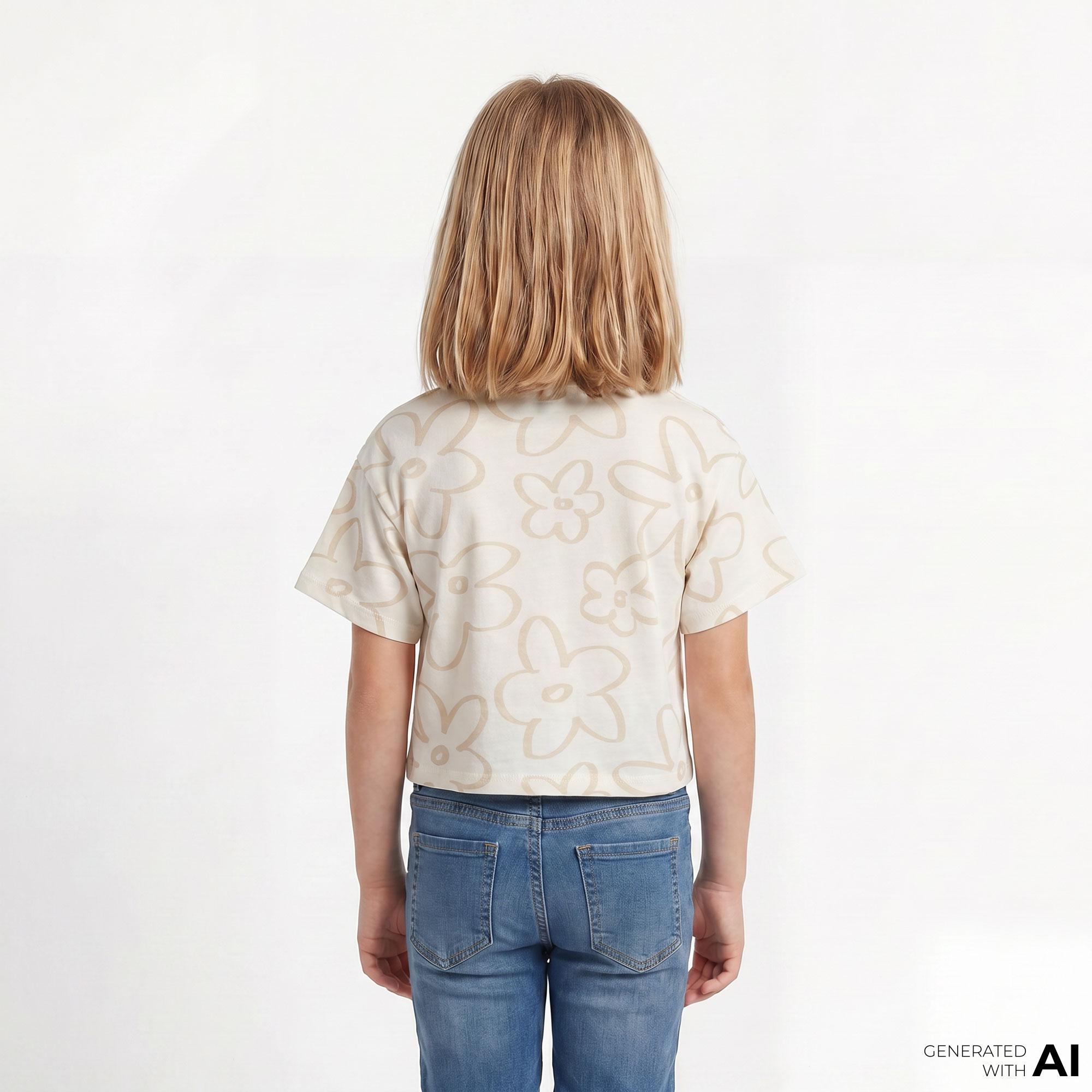 Nautica Kız Çocuk Beyaz Regular Fit Baskılı T-Shirt
