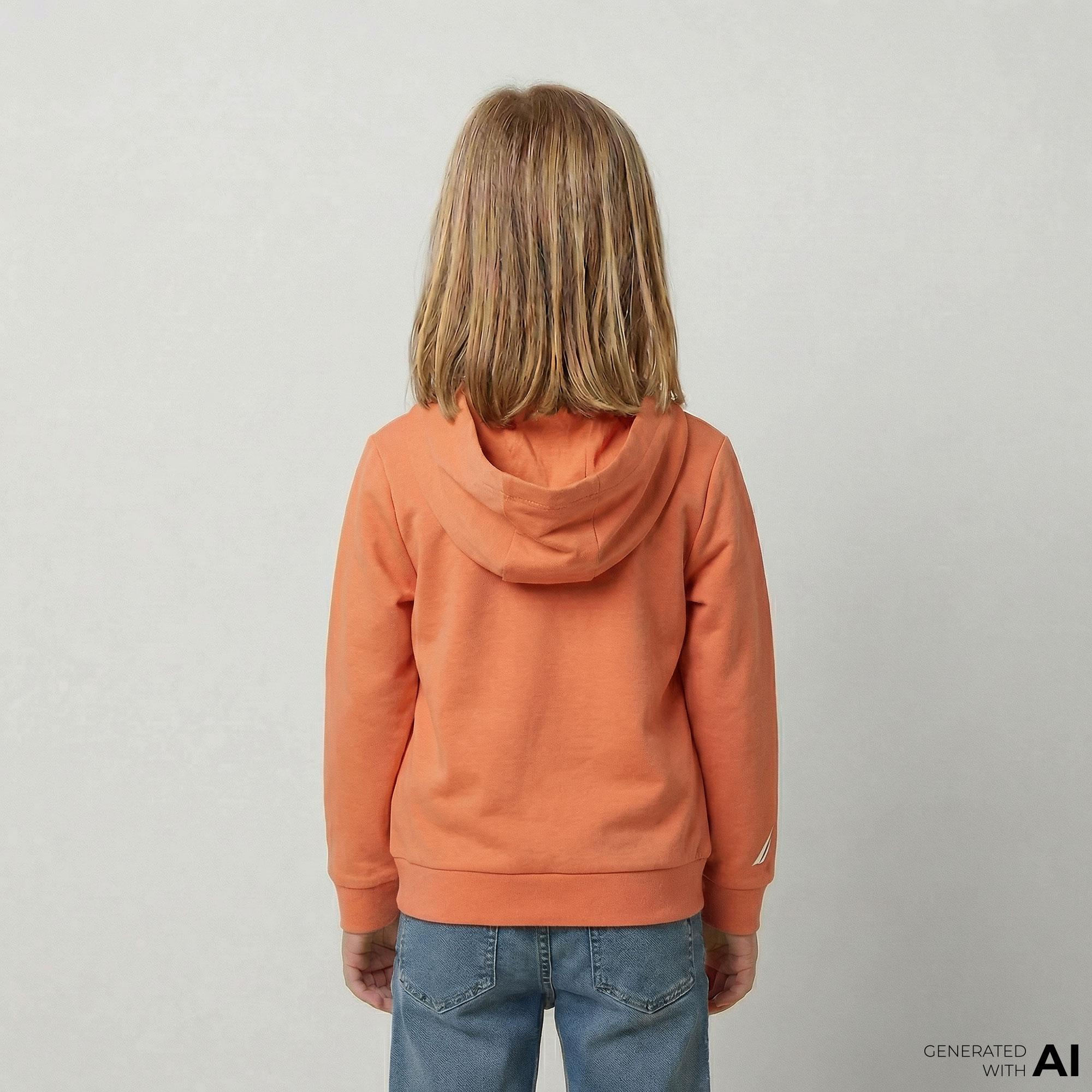 Nautica Erkek Çocuk Turuncu Regular Fit Kapüşonlu Sweatshirt