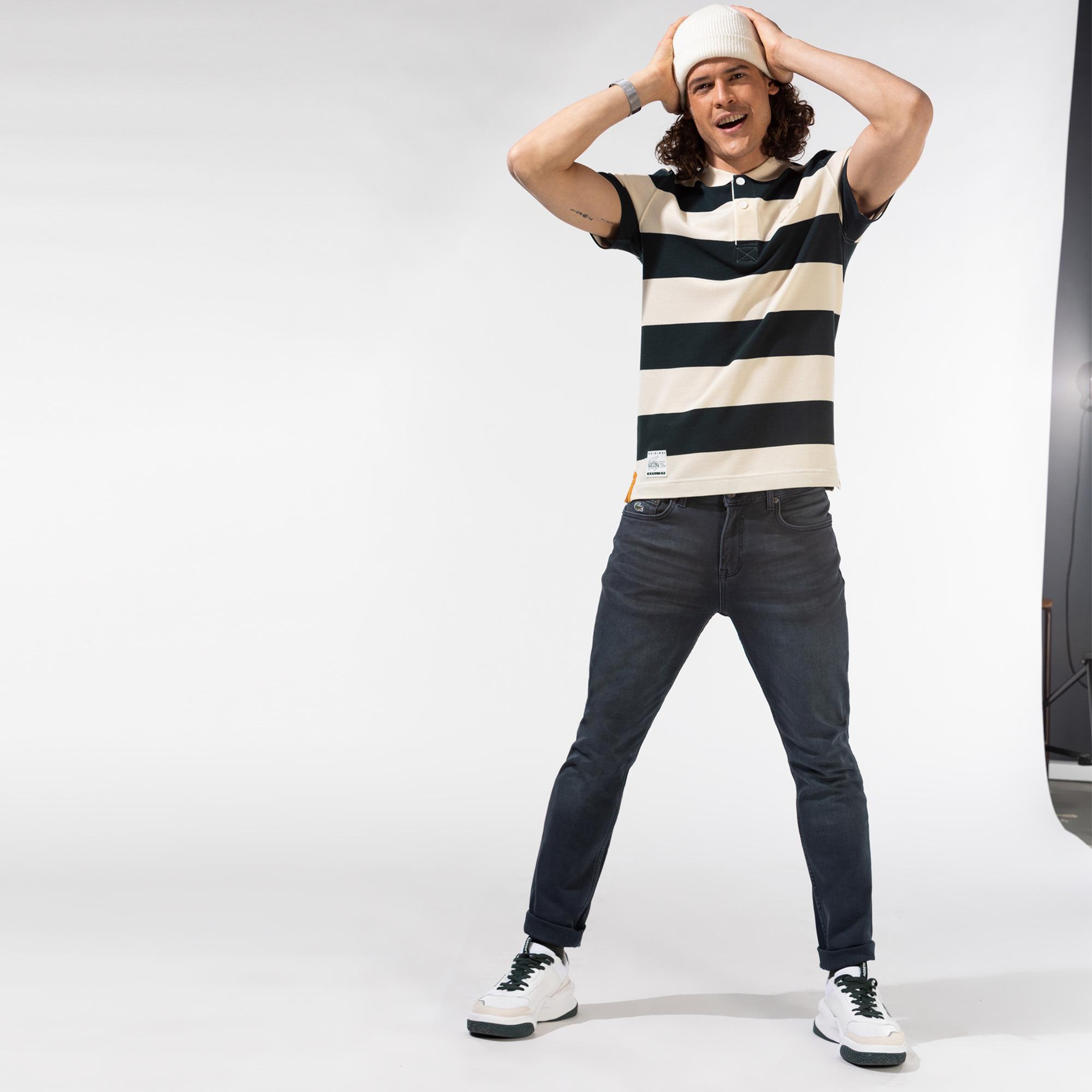 Lacoste Erkek Slim Fit Mavi Jean Pantolon