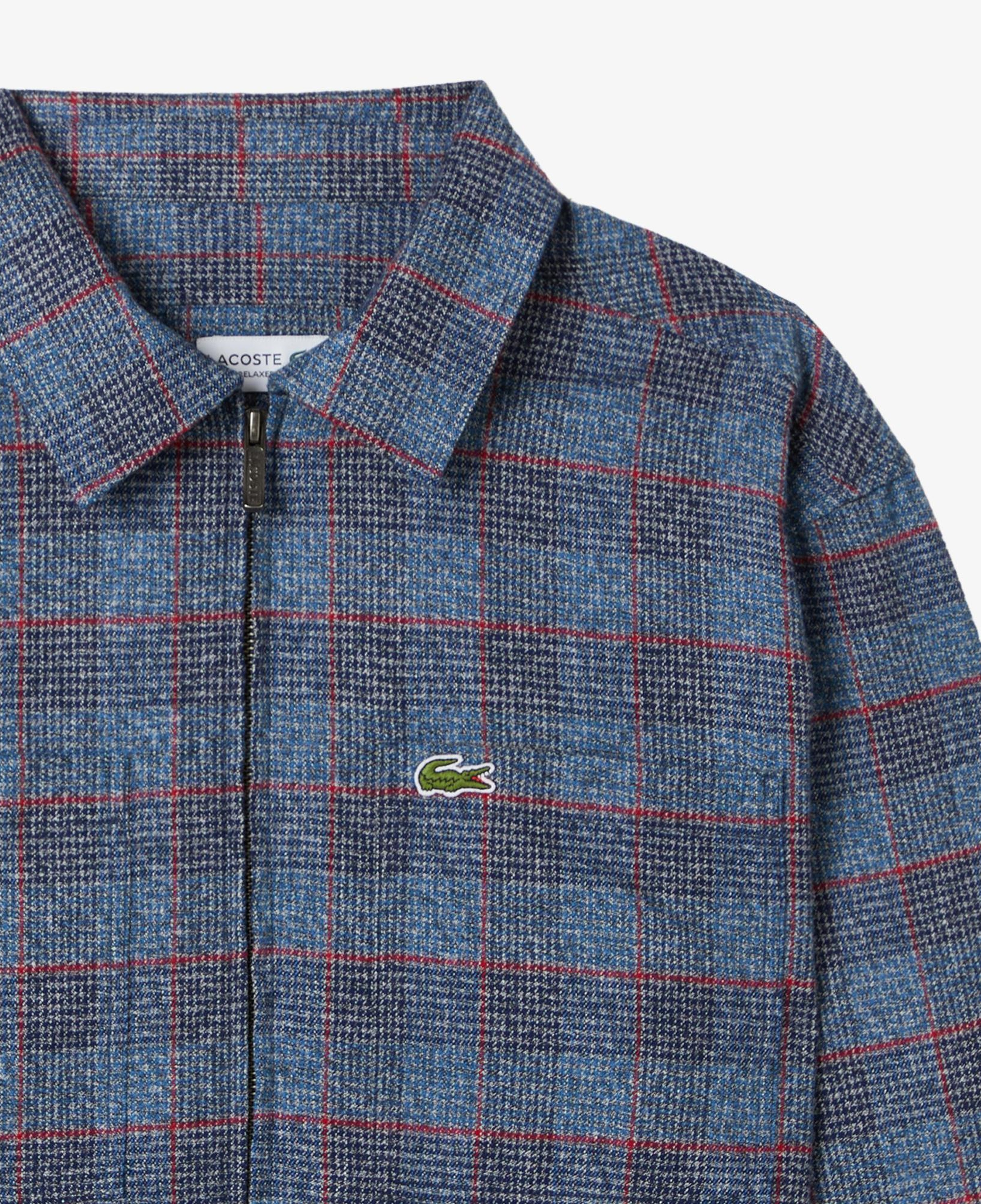 Lacoste Erkek Relaxed Fit Gömlek Yaka Ekose Lacivert Ceket