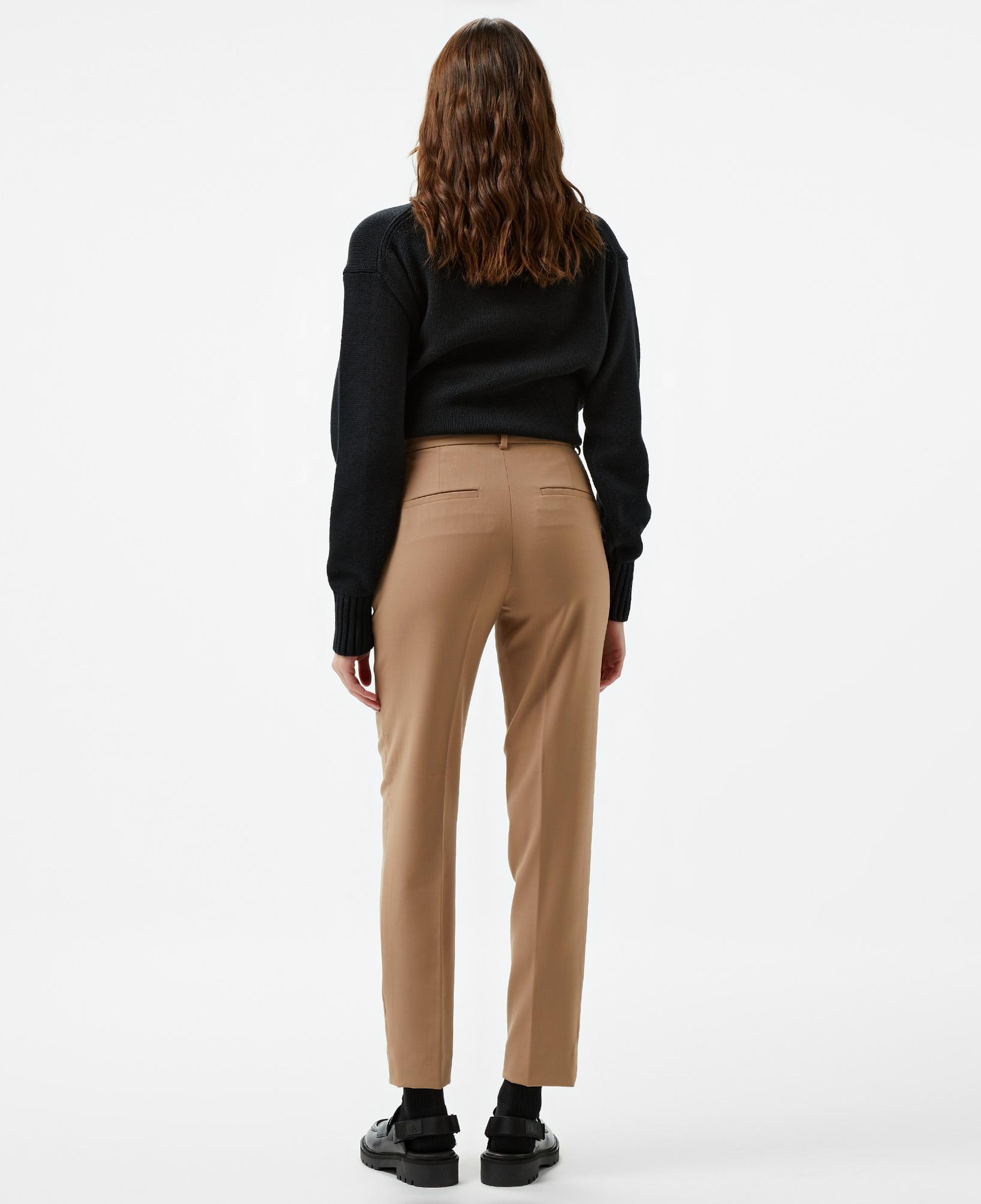 Calvin Klein Stretch Wool Slim Tapered Leg Kadın Kahverengi Pantolon