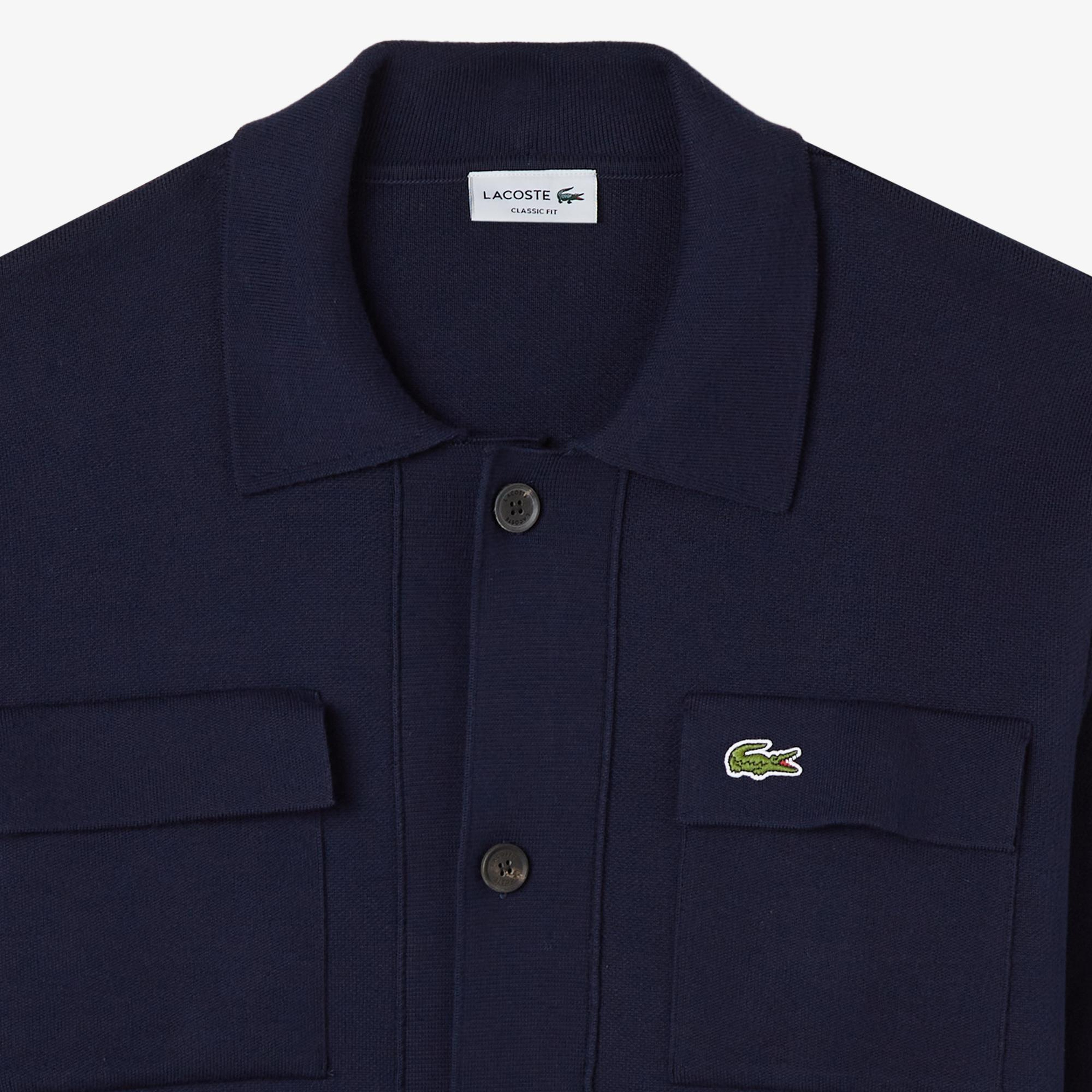 Lacoste Erkek Classic Fit Polo Yaka Lacivert Ceket