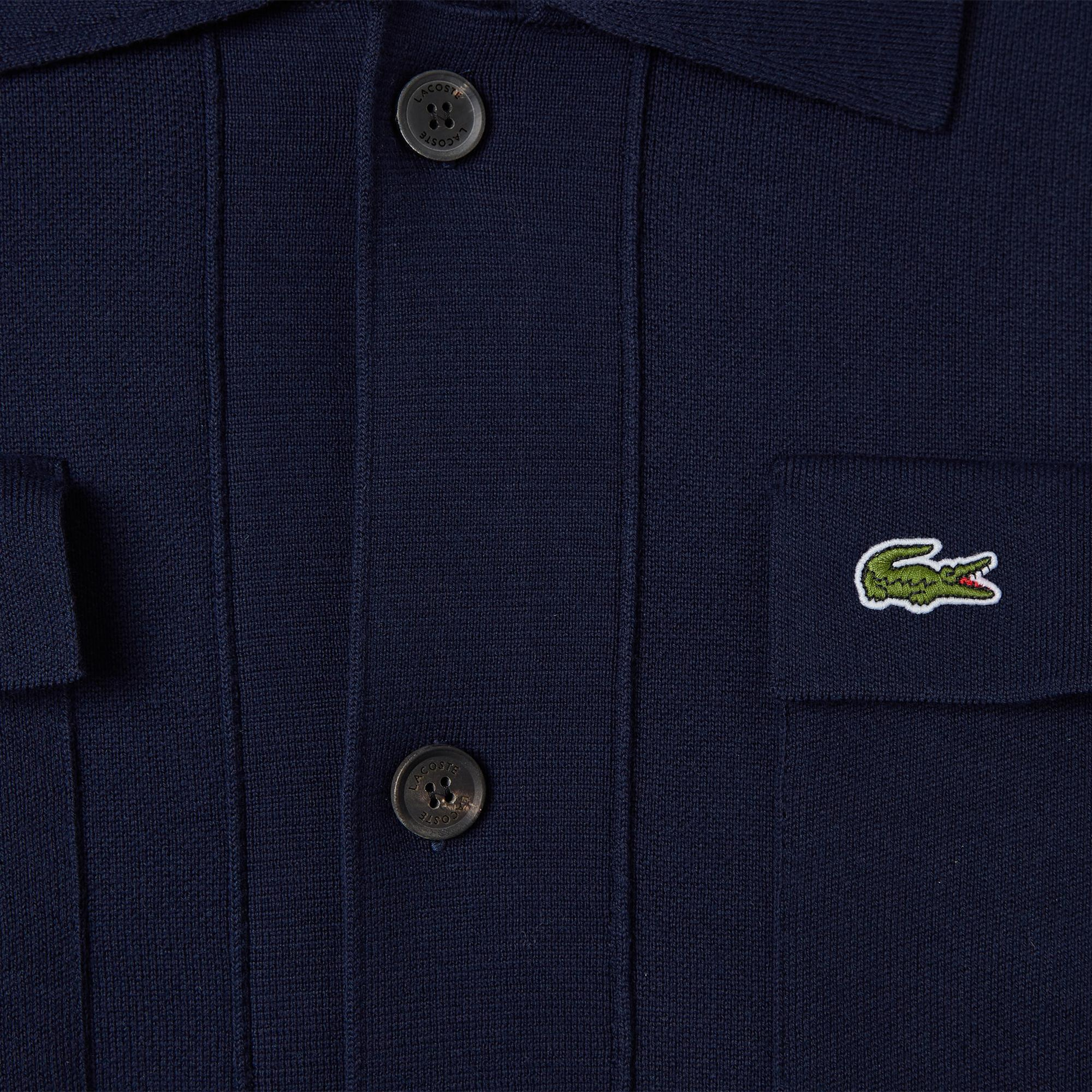 Lacoste Erkek Classic Fit Polo Yaka Lacivert Ceket
