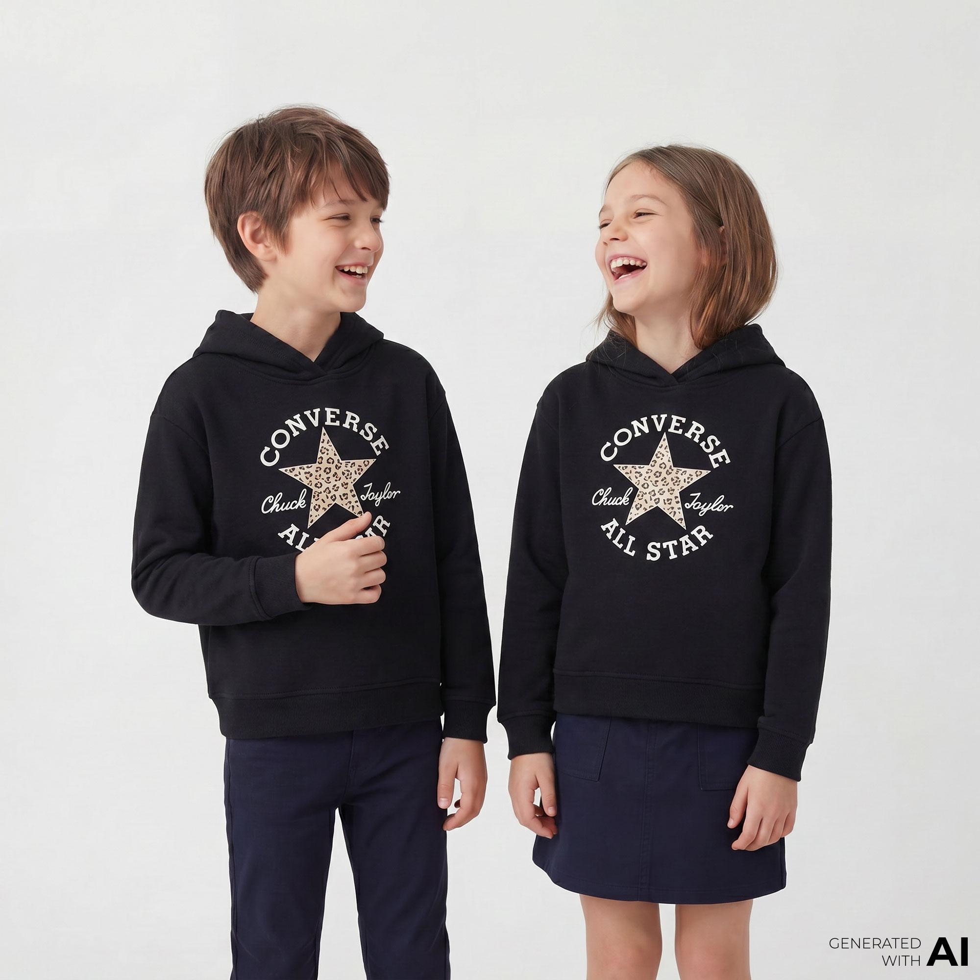 Converse Çocuk Siyah Hoodie