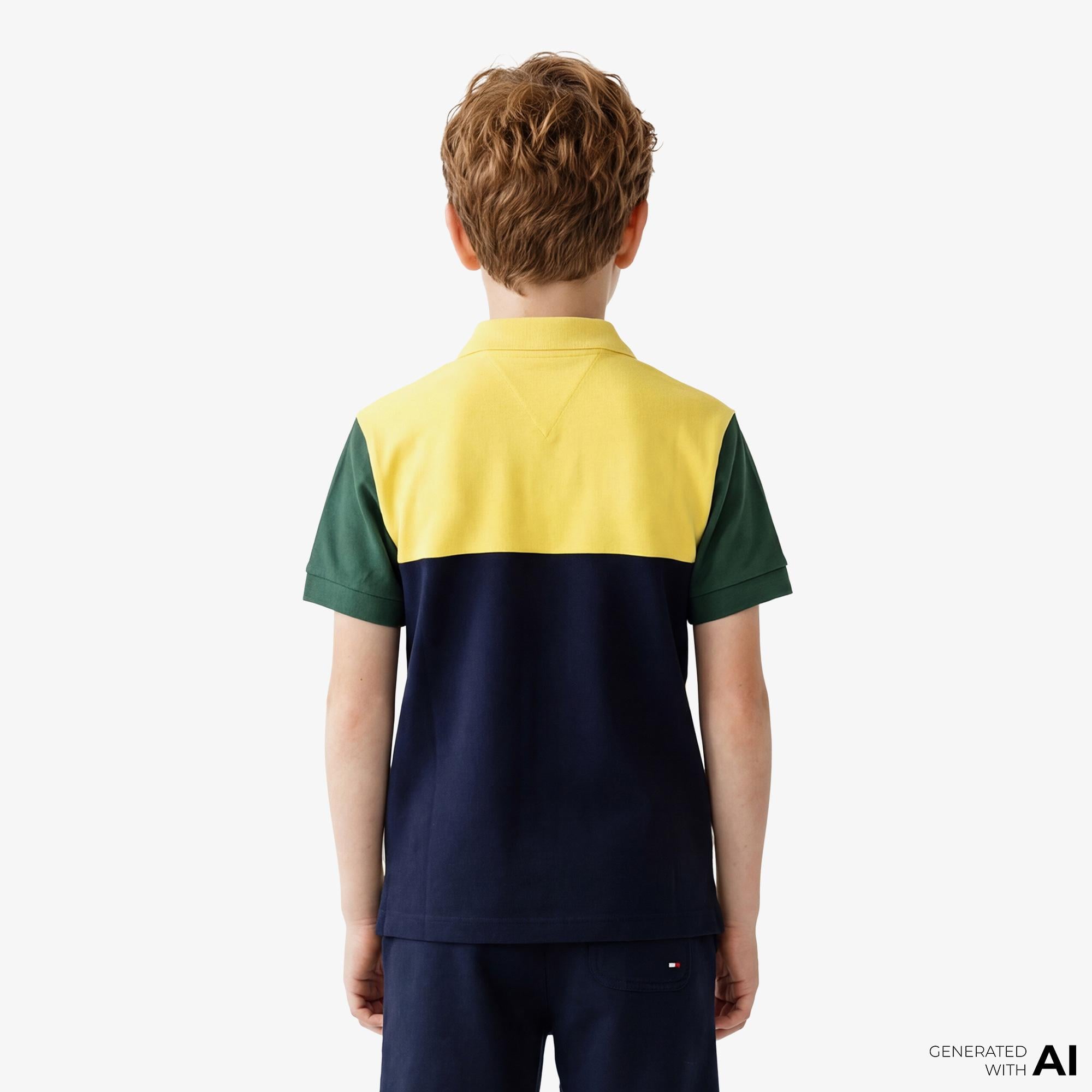 Tommy Hilfiger Flag Çocuk Sarı Polo Yaka T-Shirt