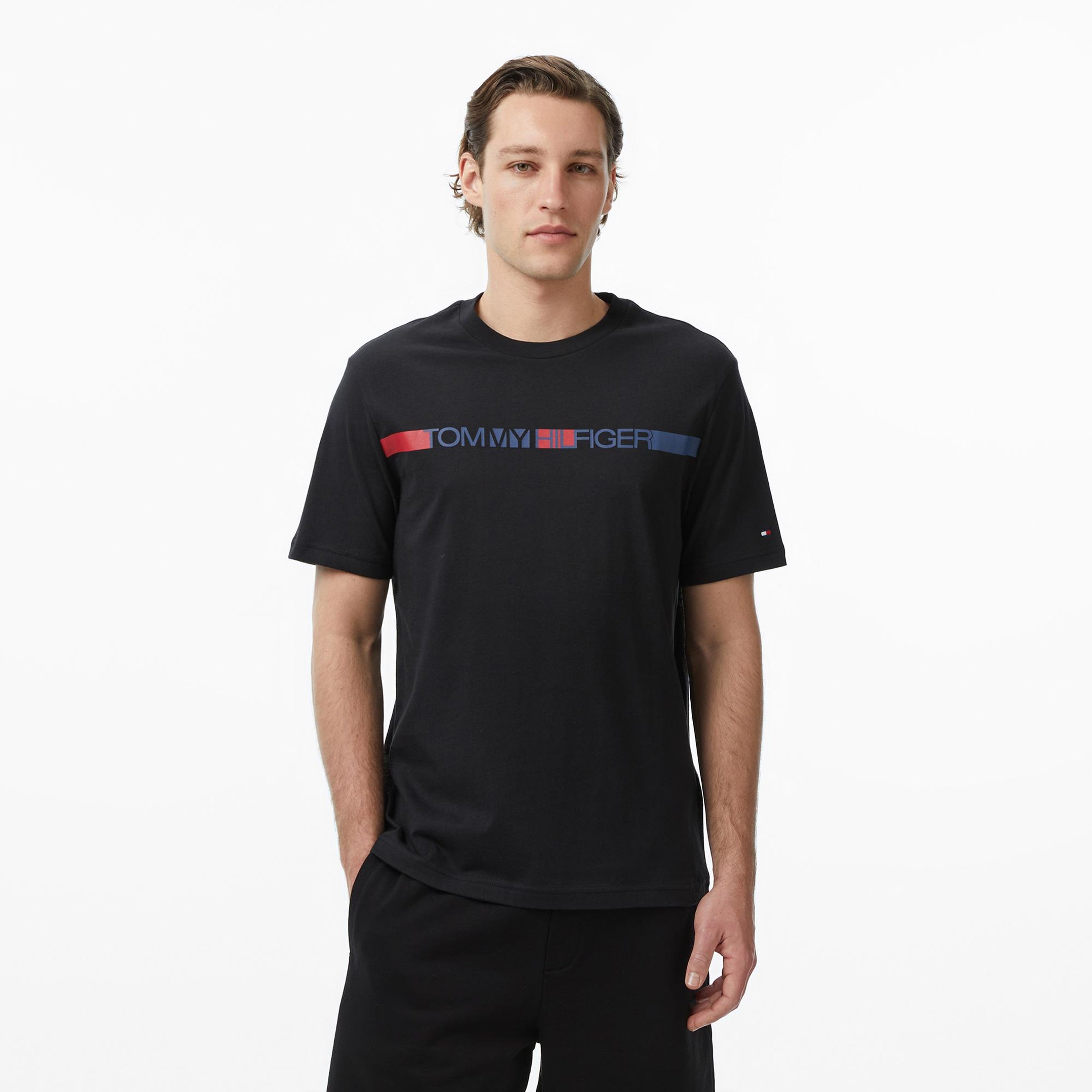 Tommy Hilfiger Brand Love Erkek Siyah T-Shirt