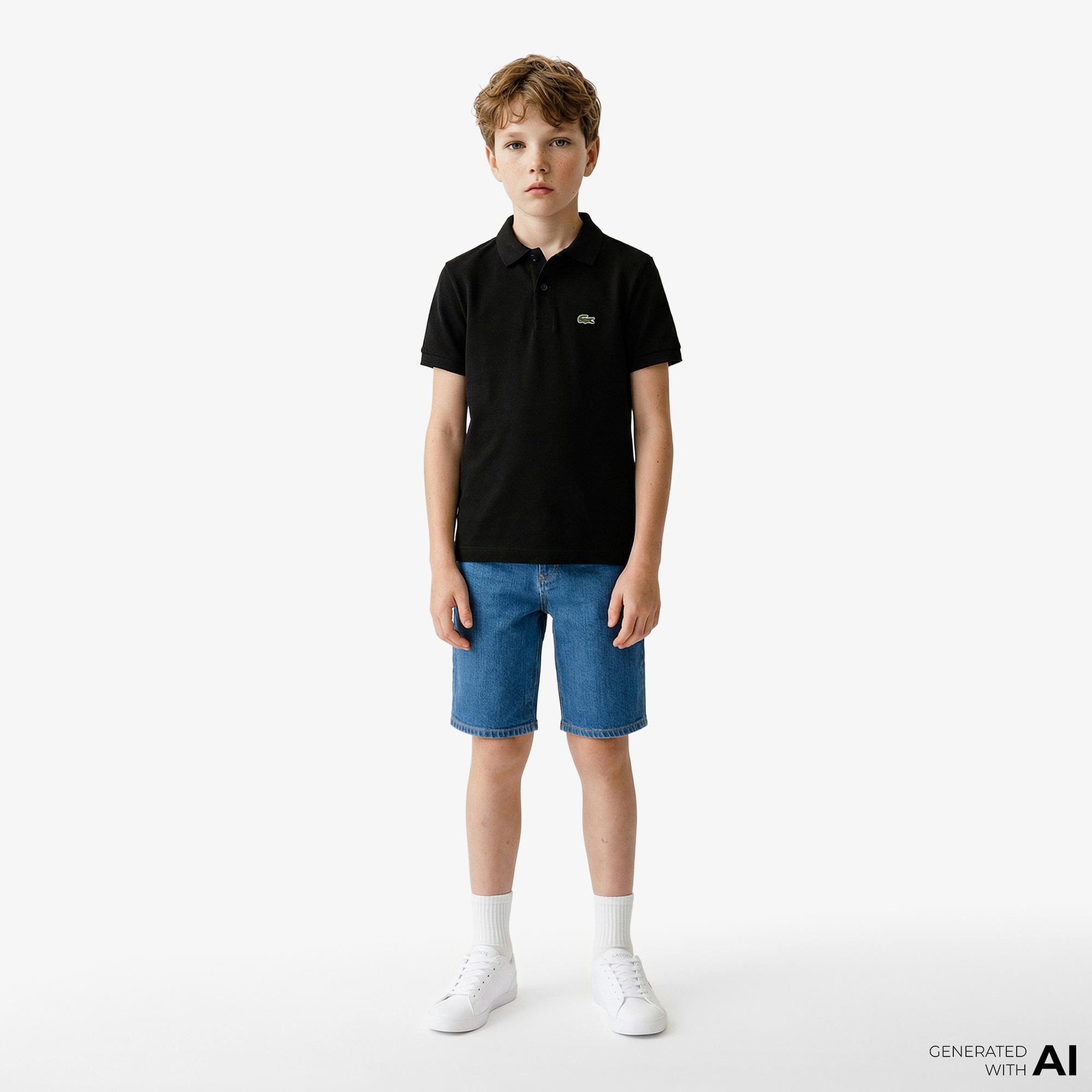 Lacoste Çocuk Regular Fit Siyah Polo