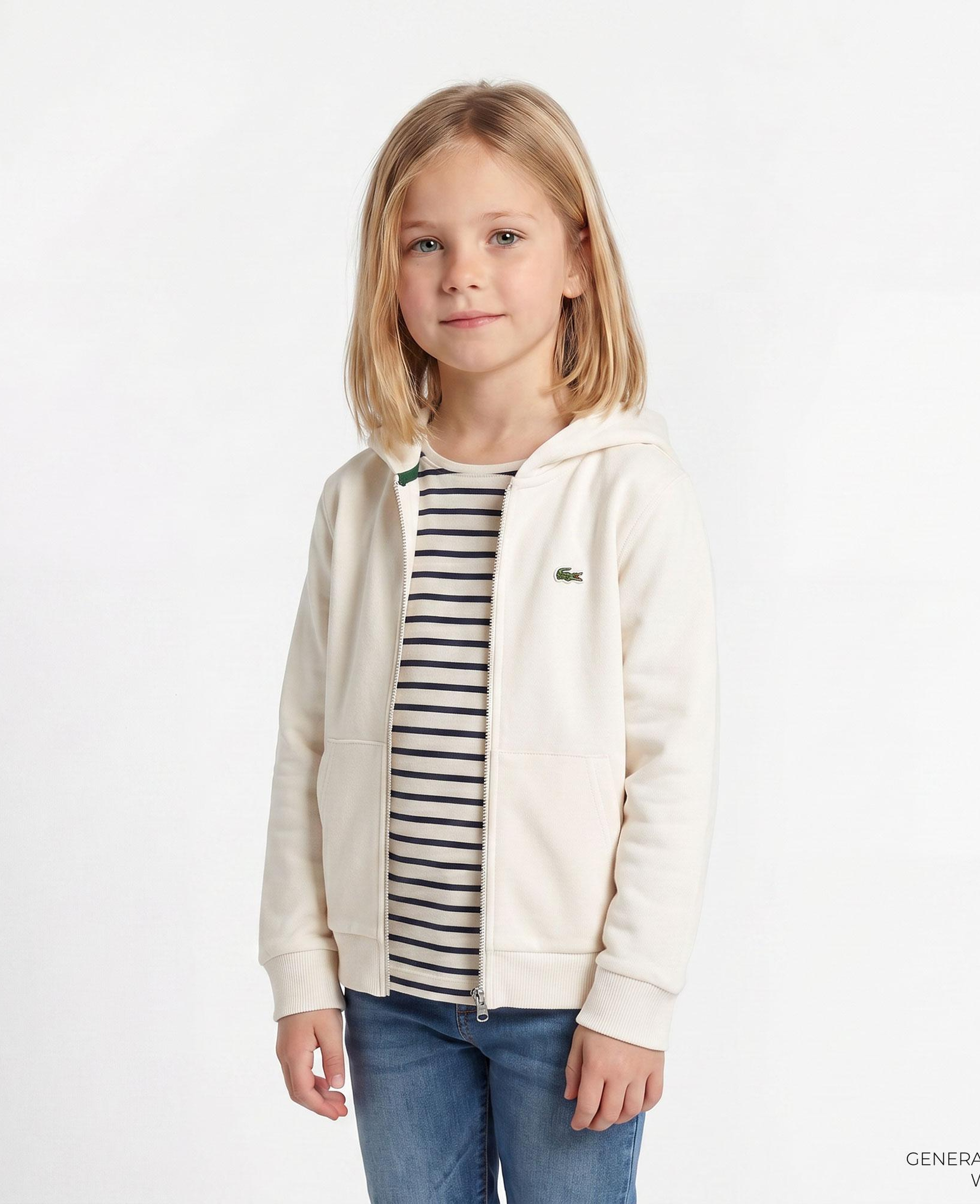 Lacoste Çocuk Kapüşonlu Krem Sweatshirt