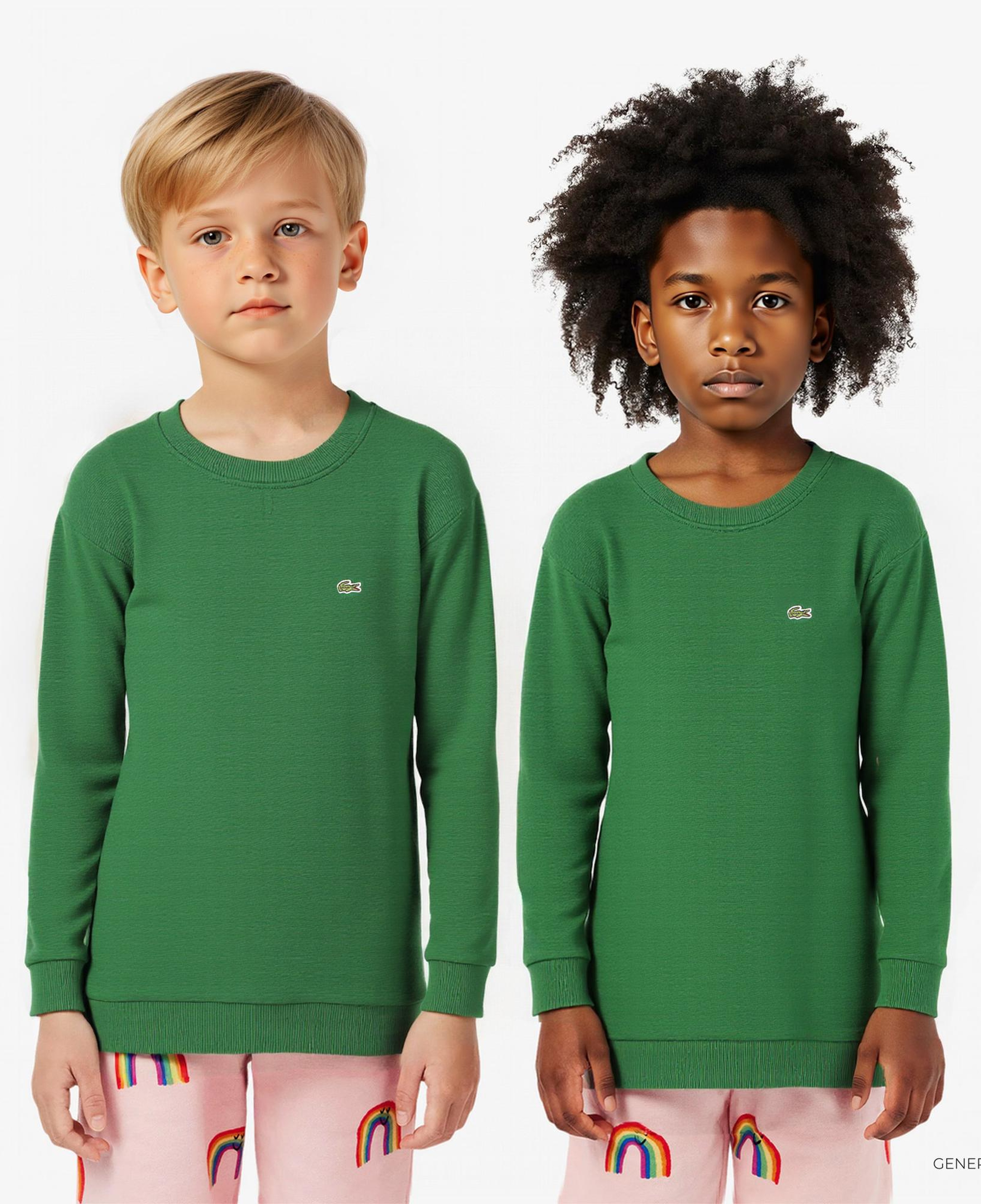 Lacoste Çocuk Bisiklet Yaka Yeşil Sweatshirt
