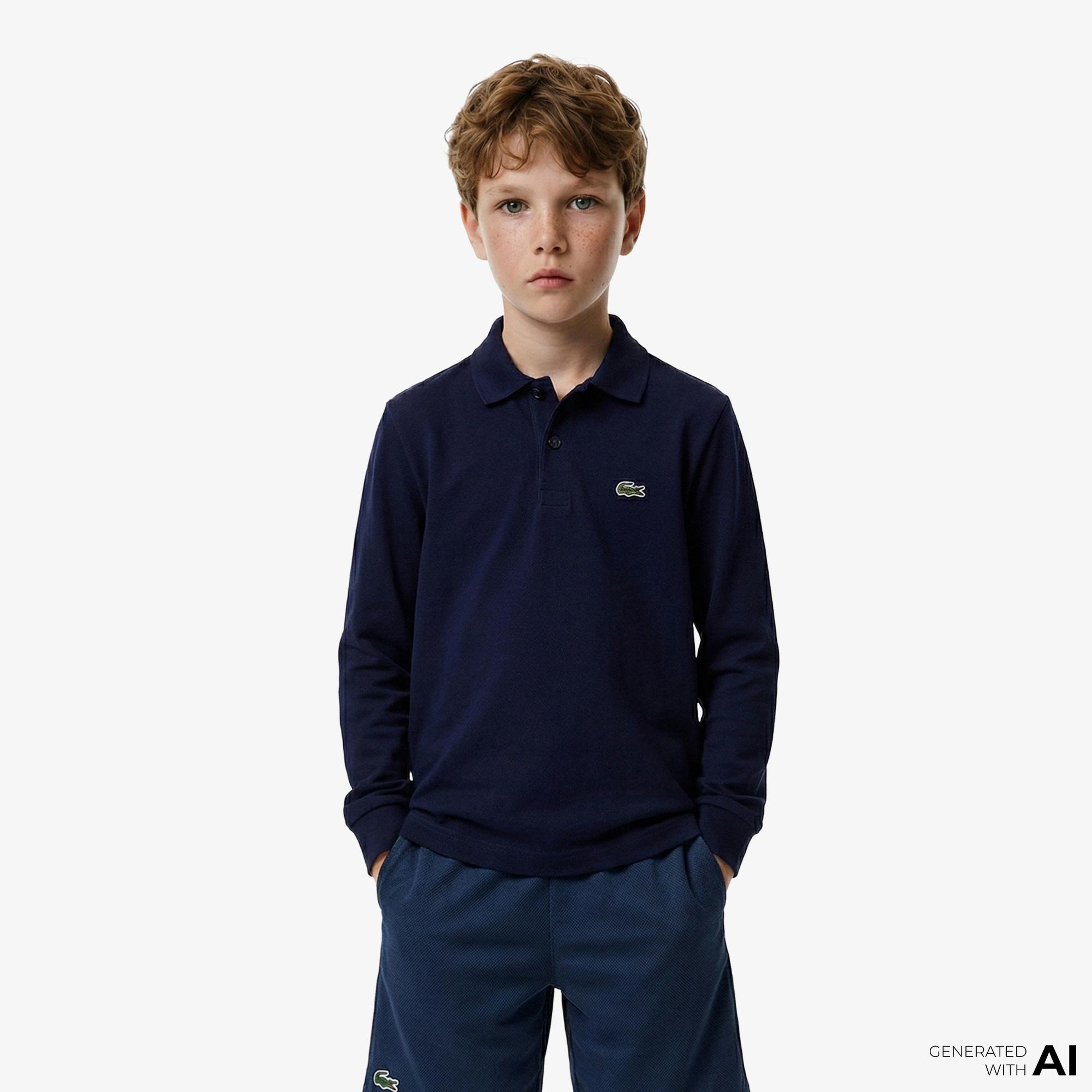 Lacoste Erkek Çocuk Regular Fit Uzun Kollu Lacivert Polo