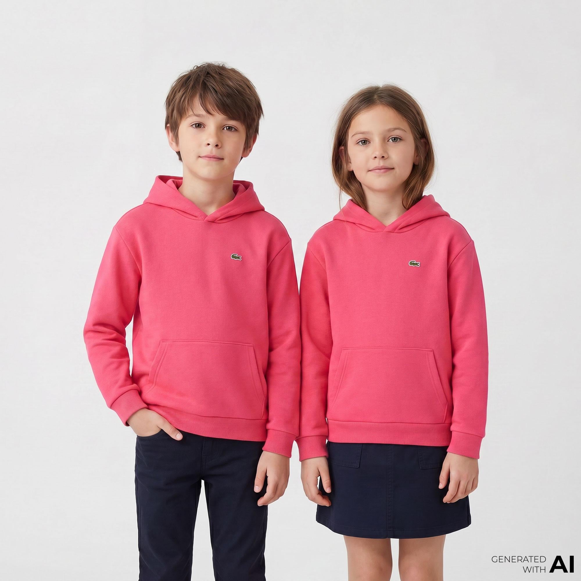 Lacoste Çocuk Kapüşonlu Pembe Sweatshirt