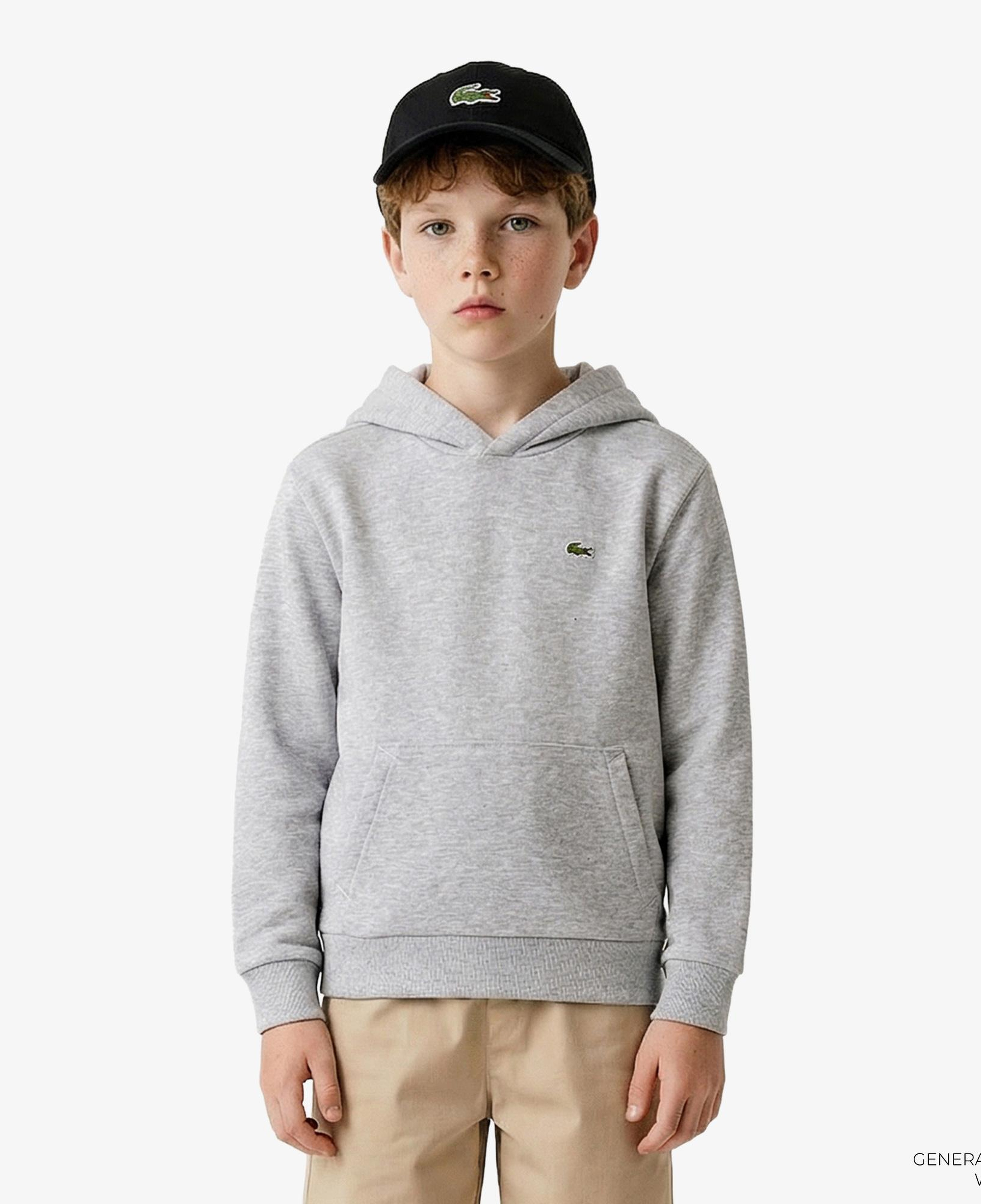 Lacoste Çocuk Kapüşonlu Gri Sweatshirt