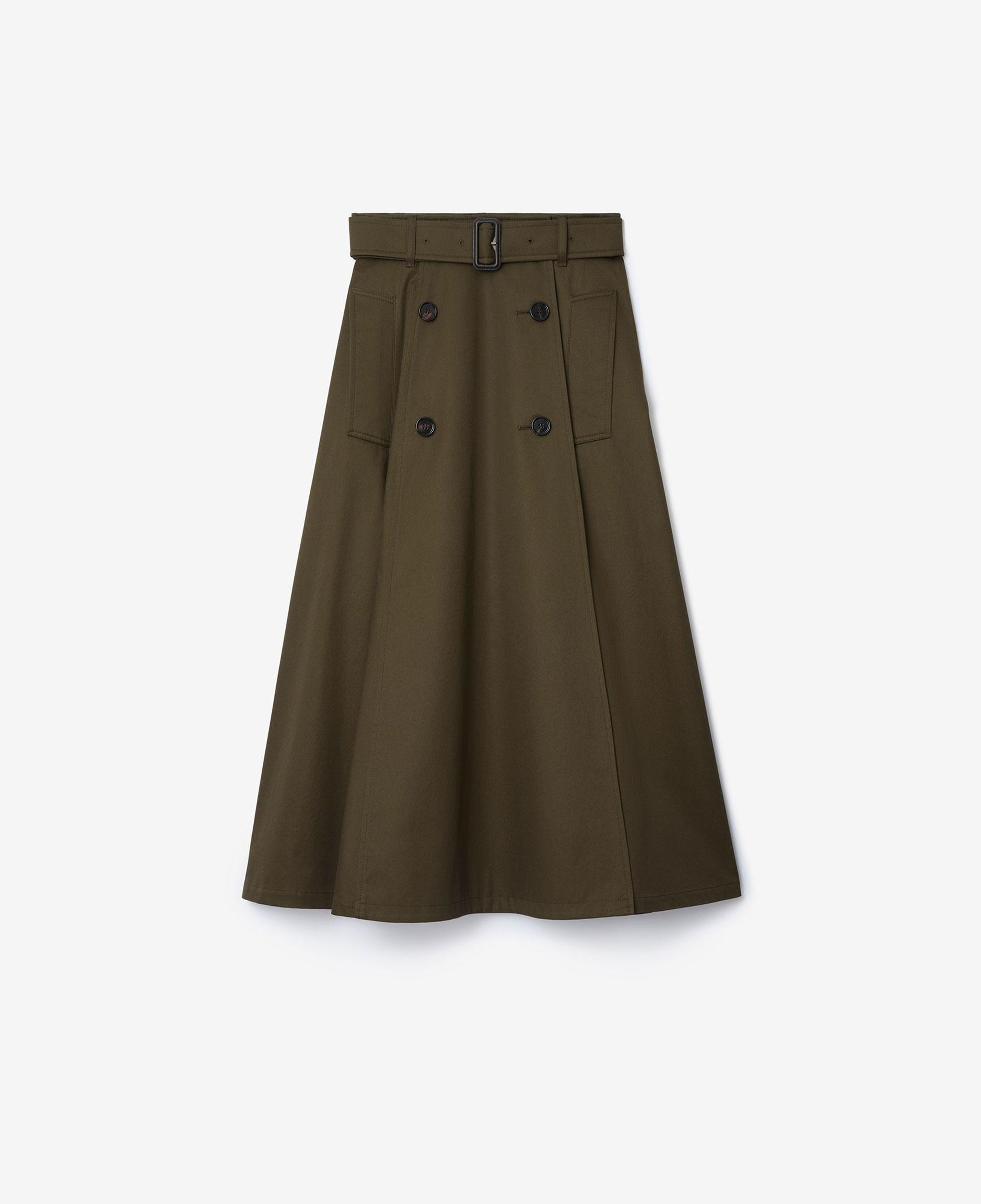 Burberry Gabardine Trench Midi Kadın Haki Etek