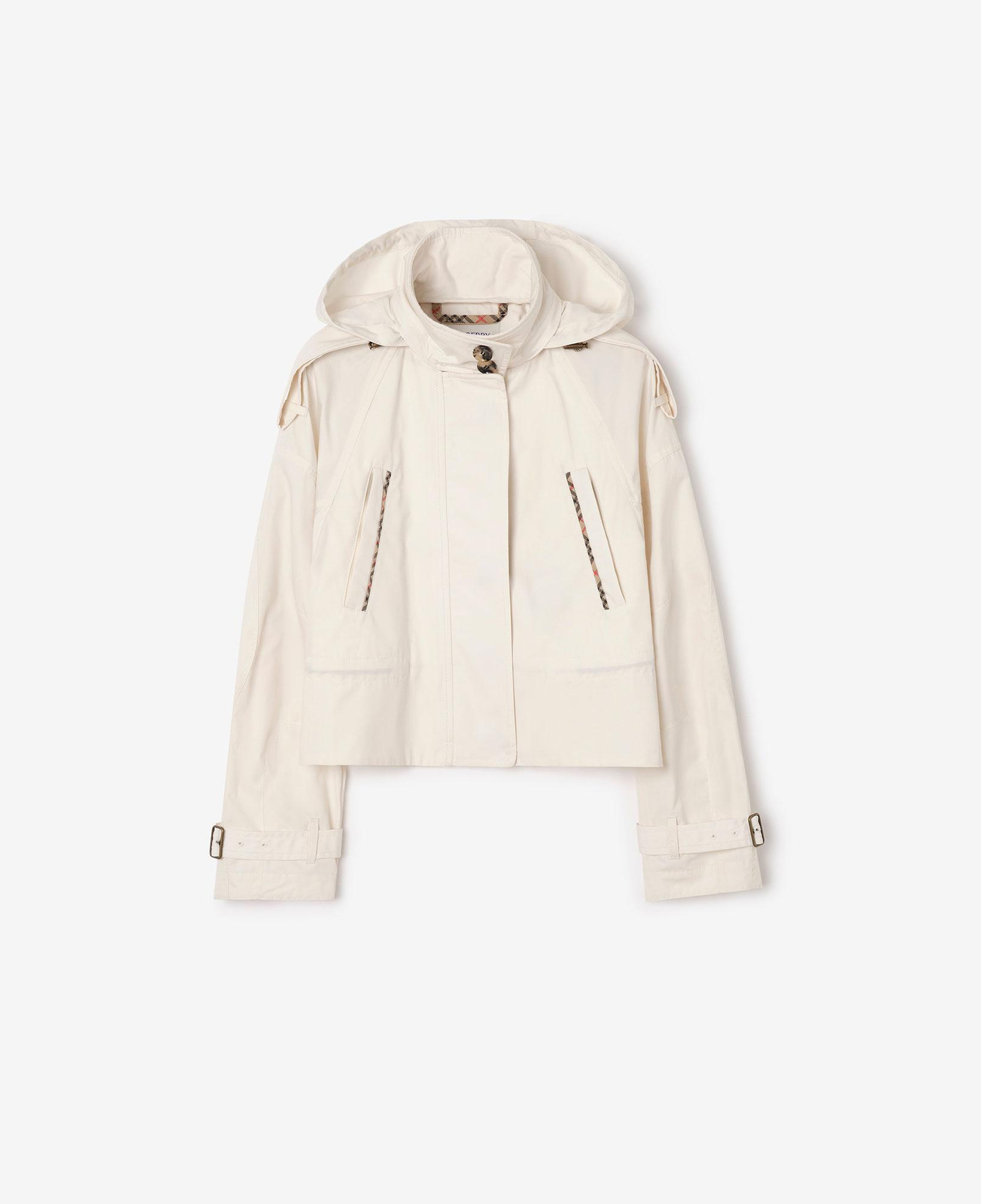 Burberry Cropped Cotton Ladymoor Kadın Beyaz Mont