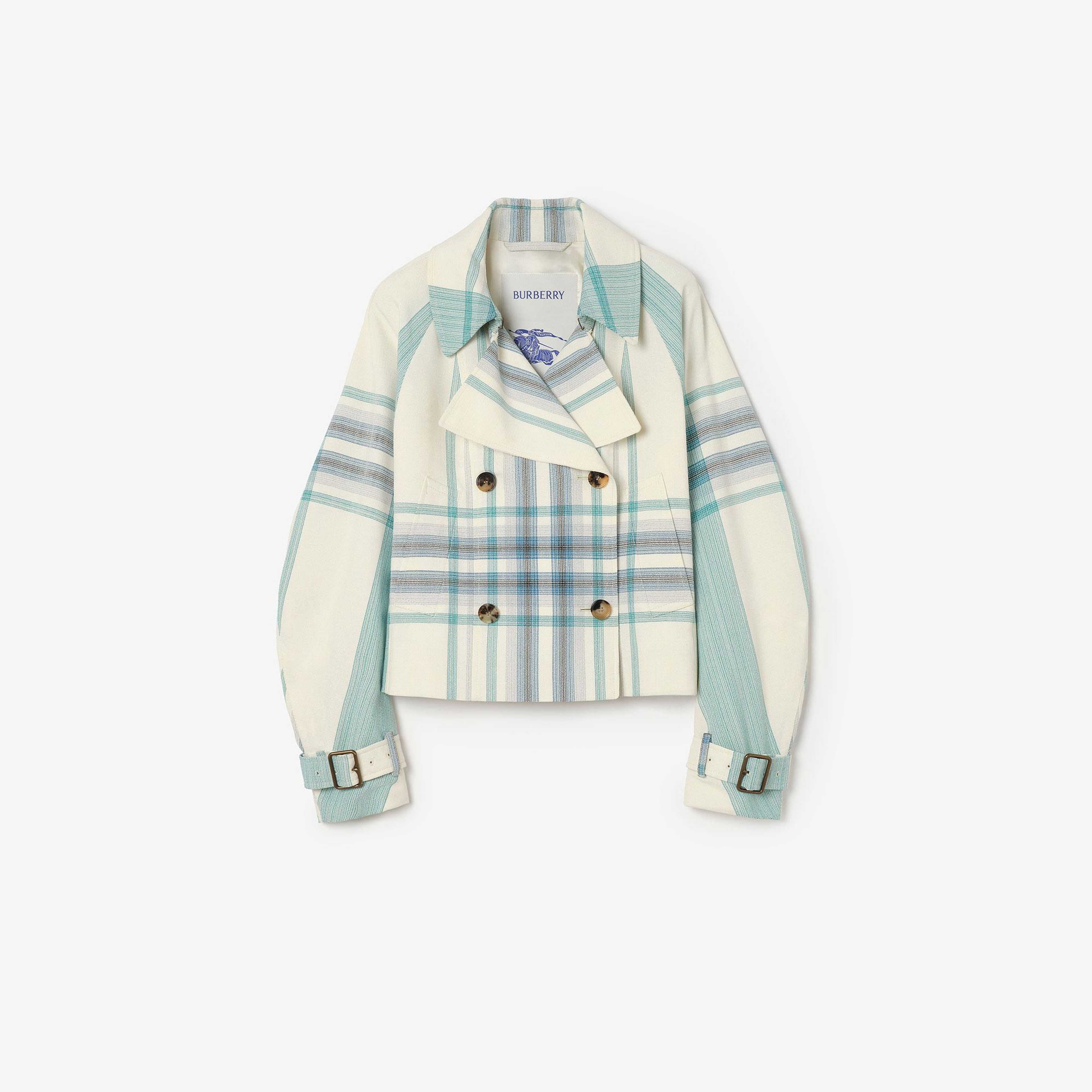 Burberry Cropped Check Ladybrook Kadın Mavi Mont