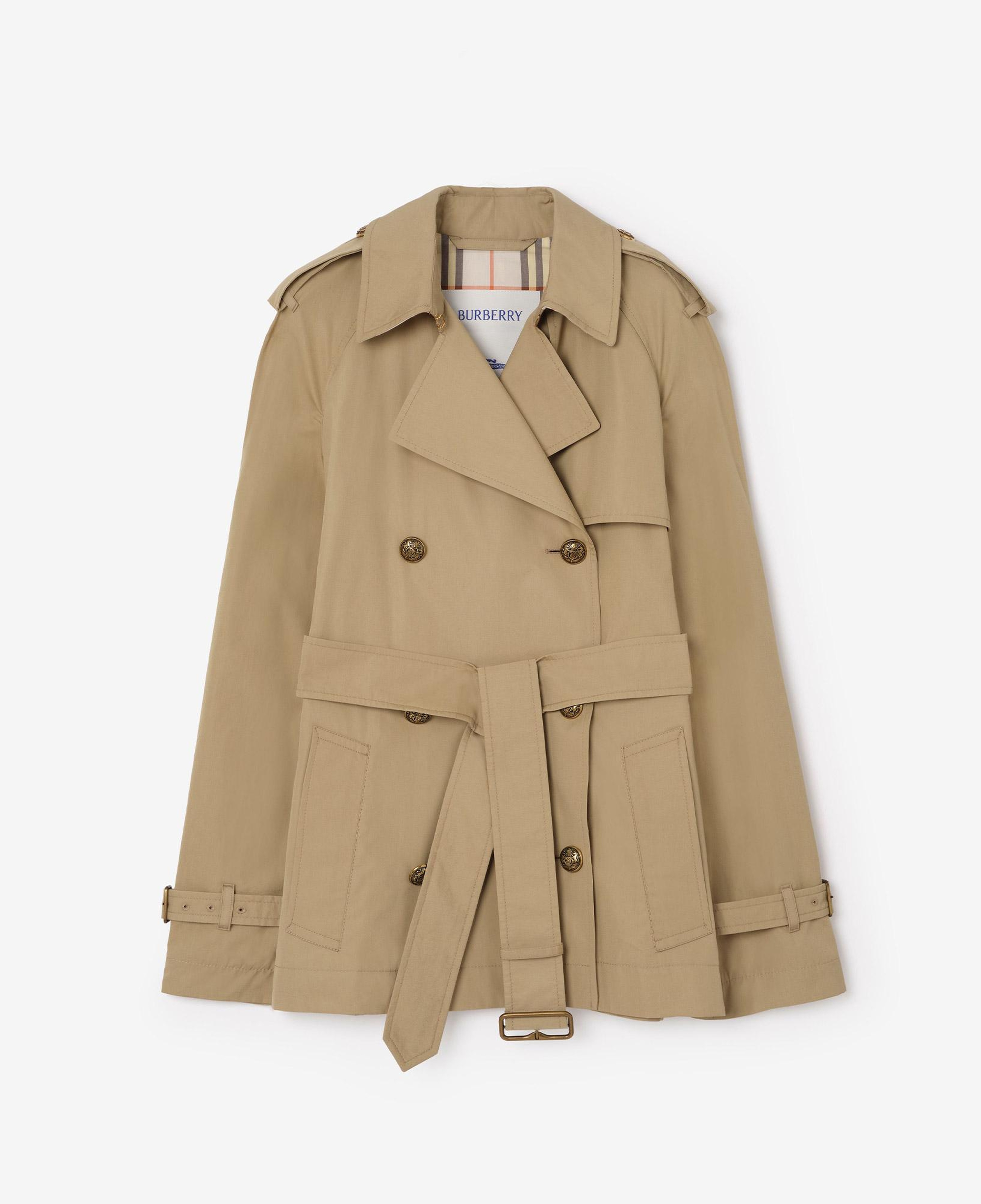 Burberry Short Cotton Canvas Belgravia Kadın Bej Trençkot