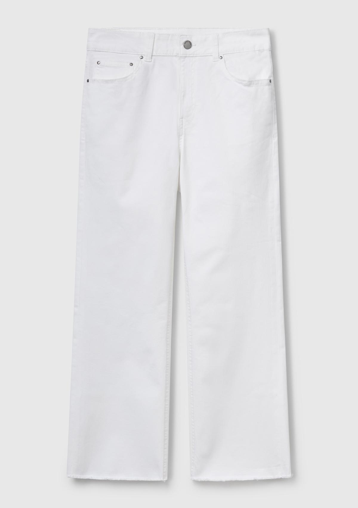 Kadın Beyaz 5 Cepli Kısa Paça Denim Pantolon
