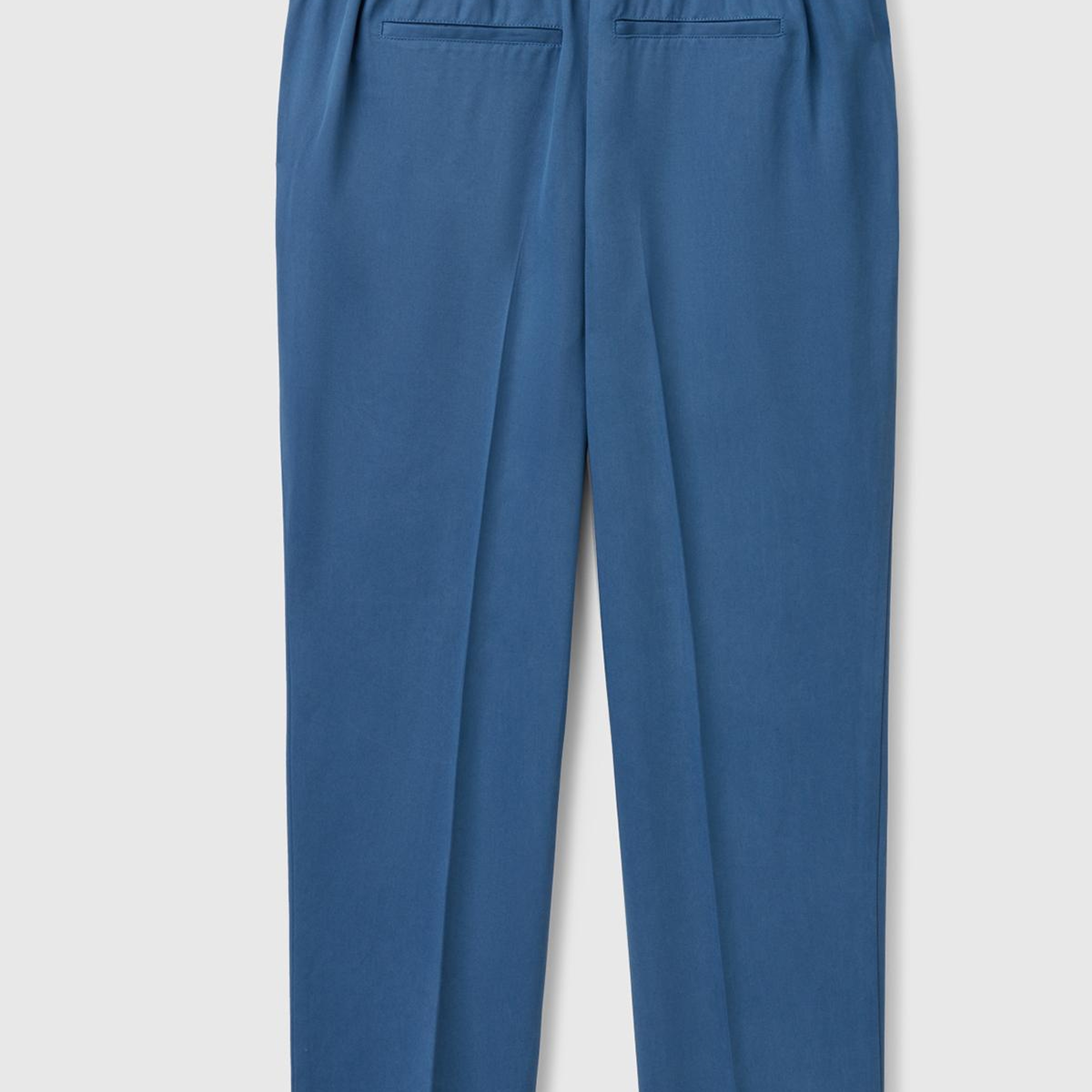 Kadın Denim %100 Liyosel Paçası Kıvrımlı Beli Lastikli Pantolon