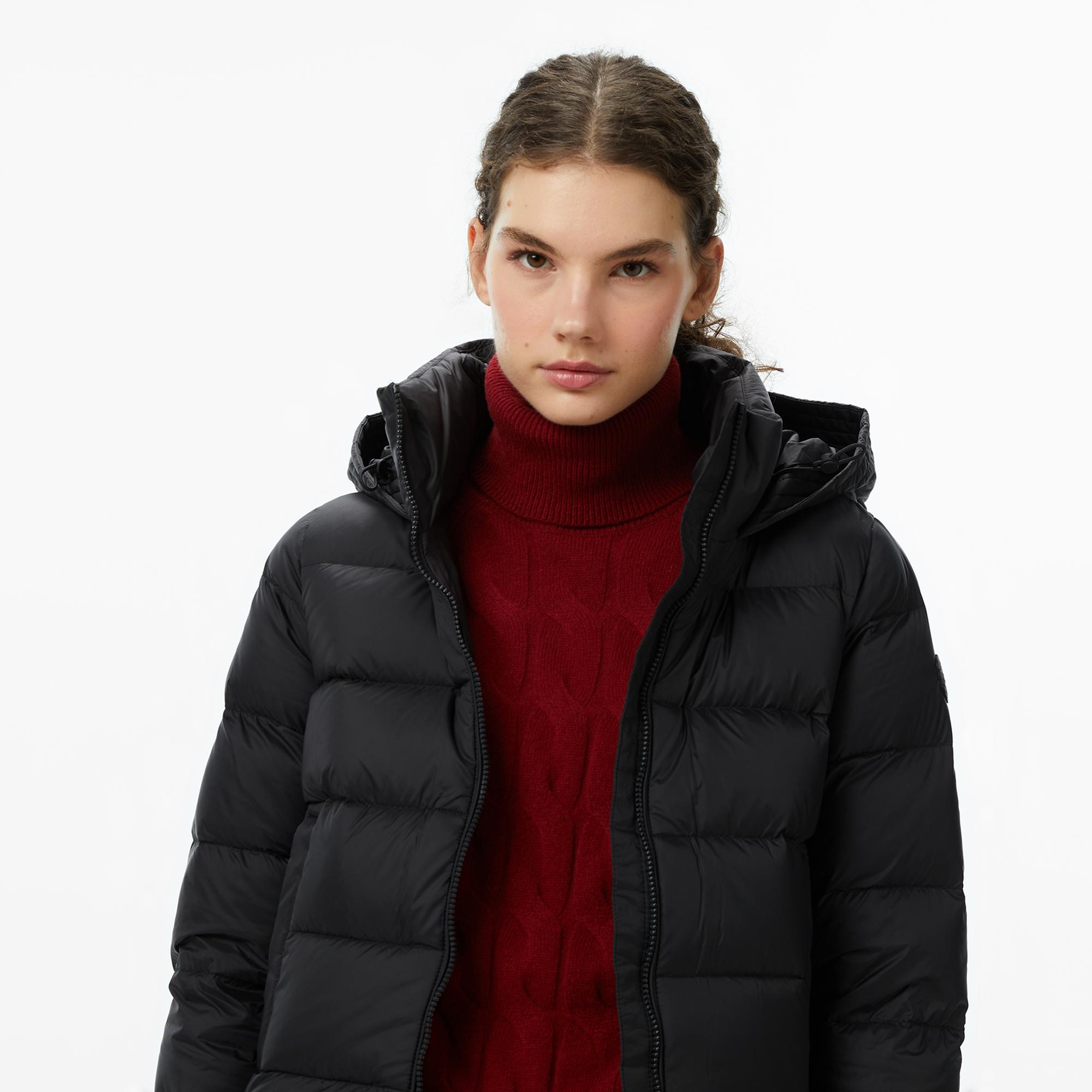 Tommy Hilfiger Down Casual Kadın Puffer Siyah Mont