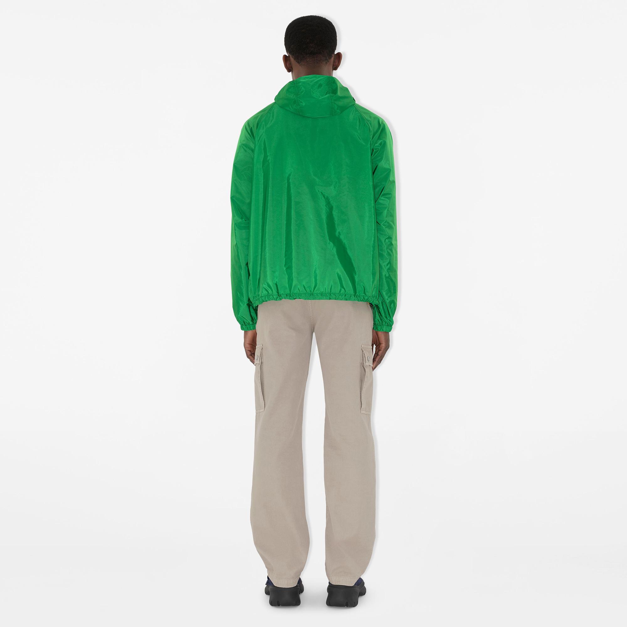 Burberry Check Trim Nylon Hooded Erkek Yeşil Mont