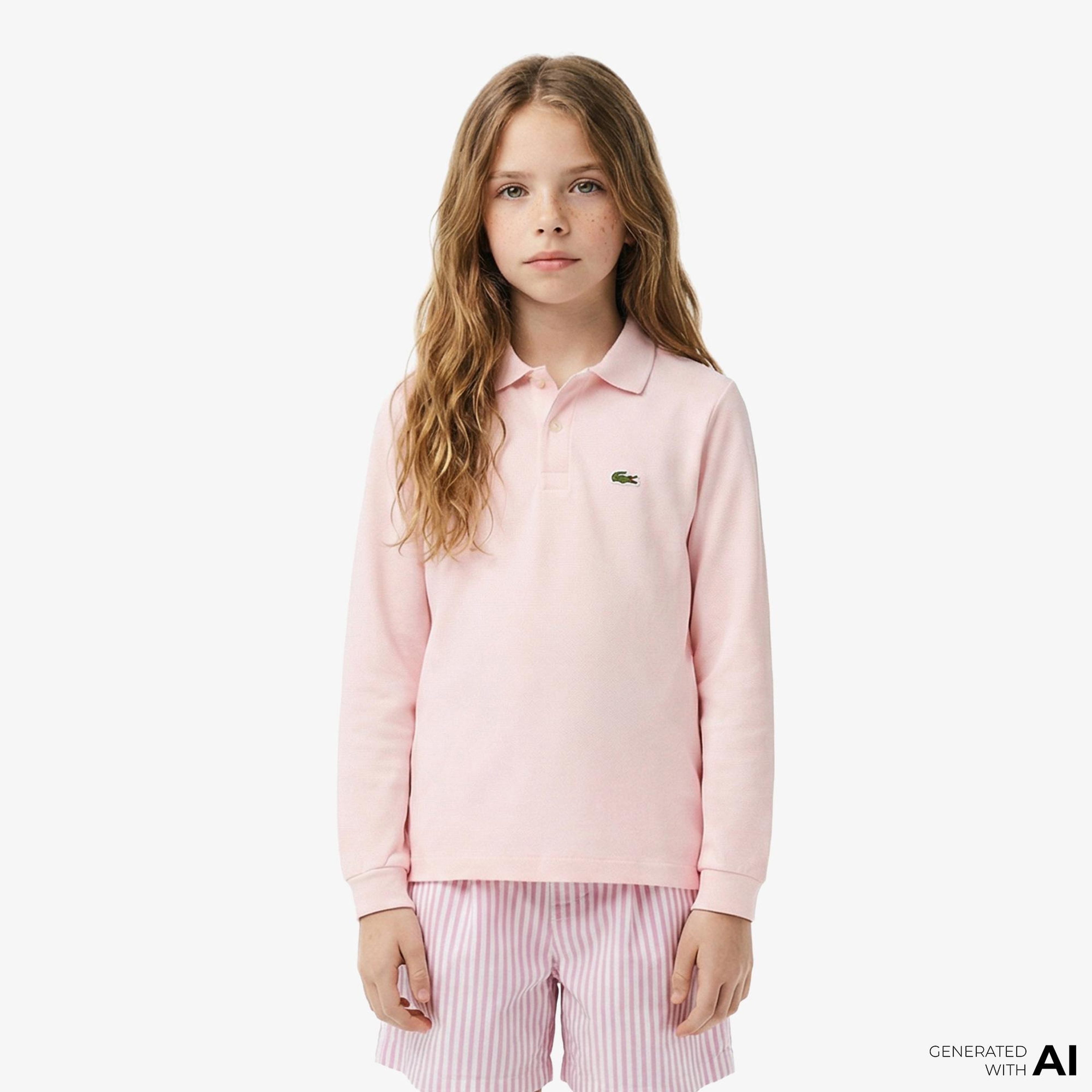 Lacoste Erkek Çocuk Regular Fit Uzun Kollu Pembe Polo