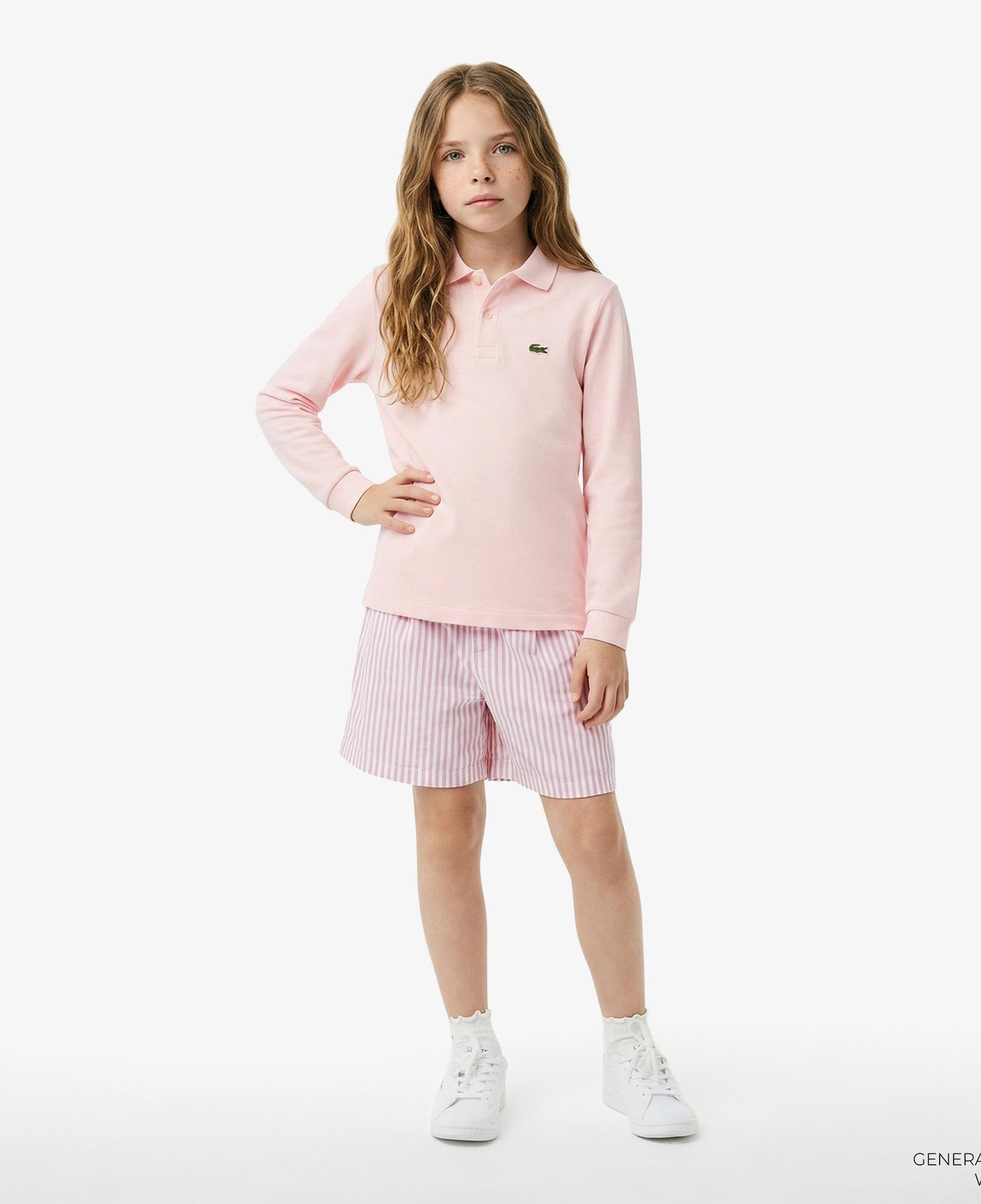 Lacoste Erkek Çocuk Regular Fit Uzun Kollu Pembe Polo