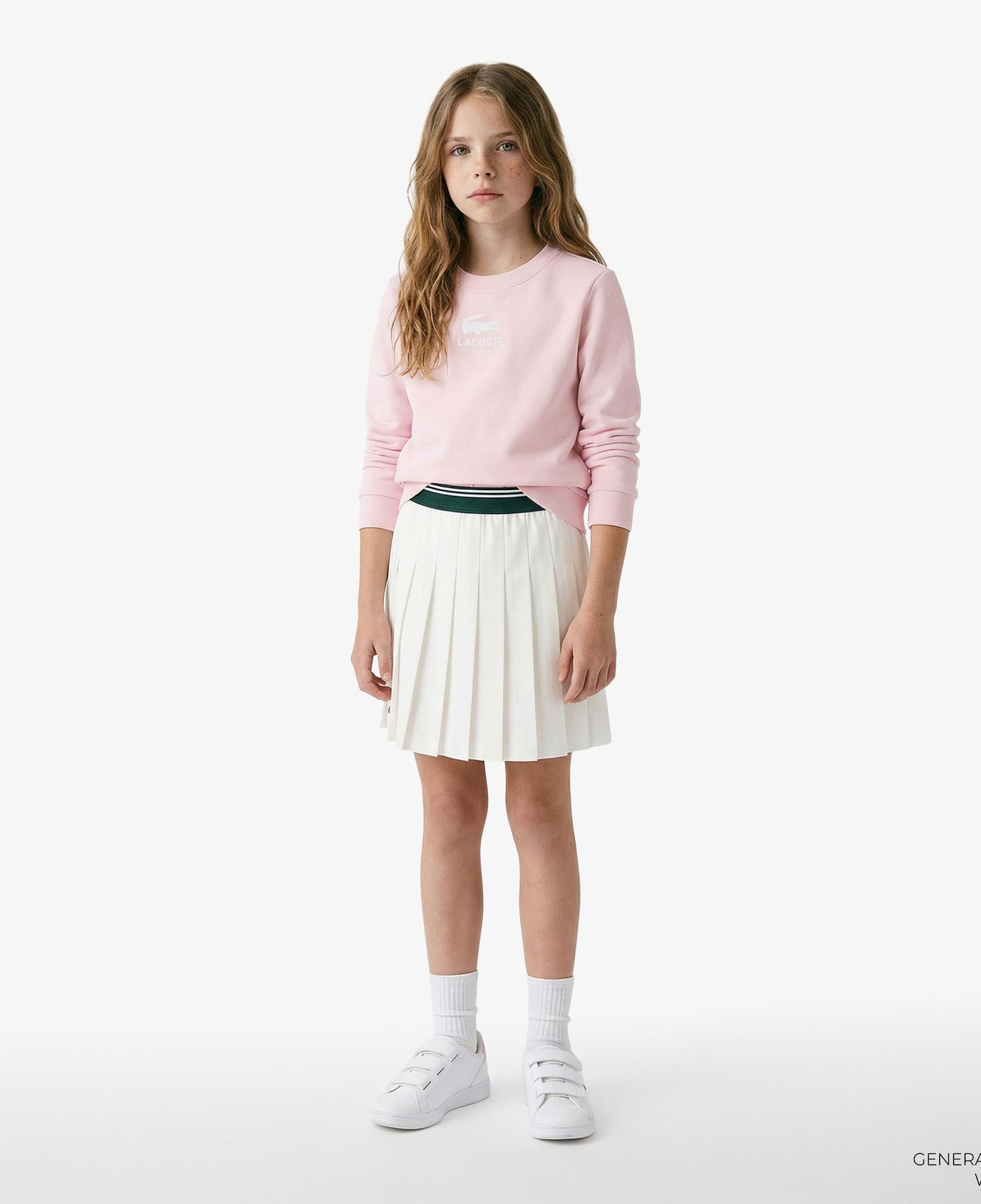 Lacoste Çocuk Bisiklet Yaka Açık Pembe Sweatshirt