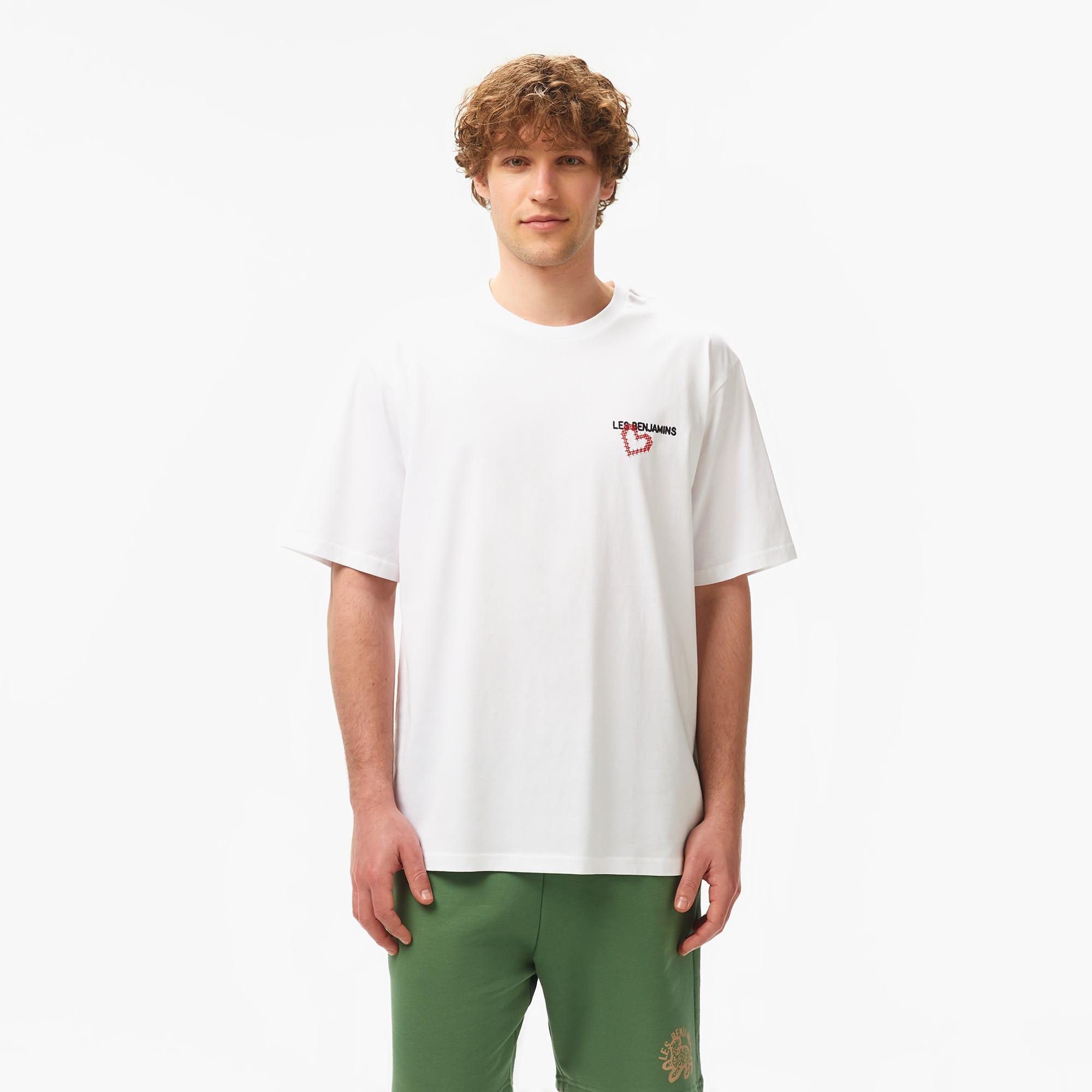 Les Benjamins Relaxed 024 Erkek Beyaz T-Shirt