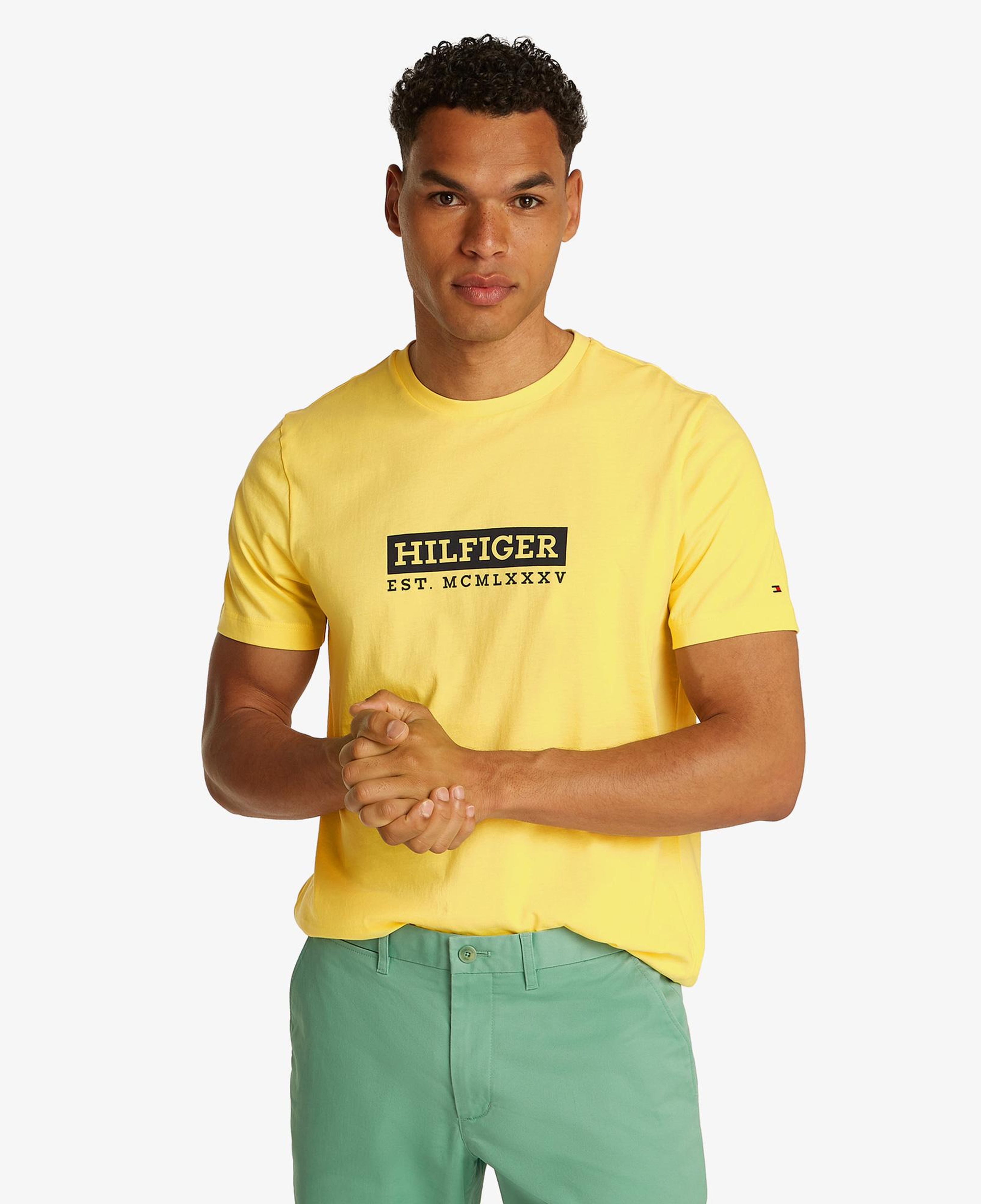 Tommy Hilfiger Colour To Colour Graphic Erkek Sarı T-Shirt