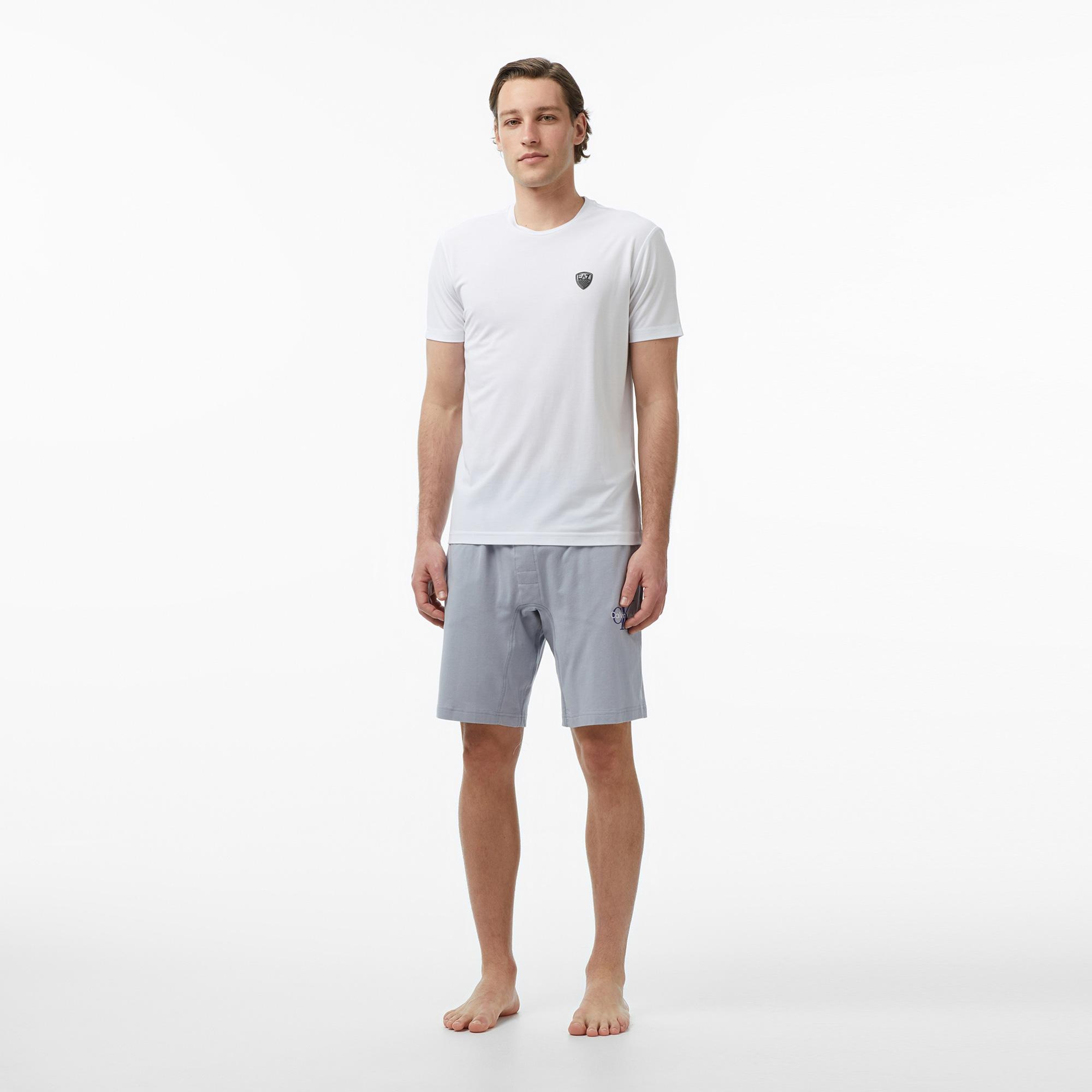 Calvin Klein Monogram Sleep Short Erkek Gri Üst Pijama