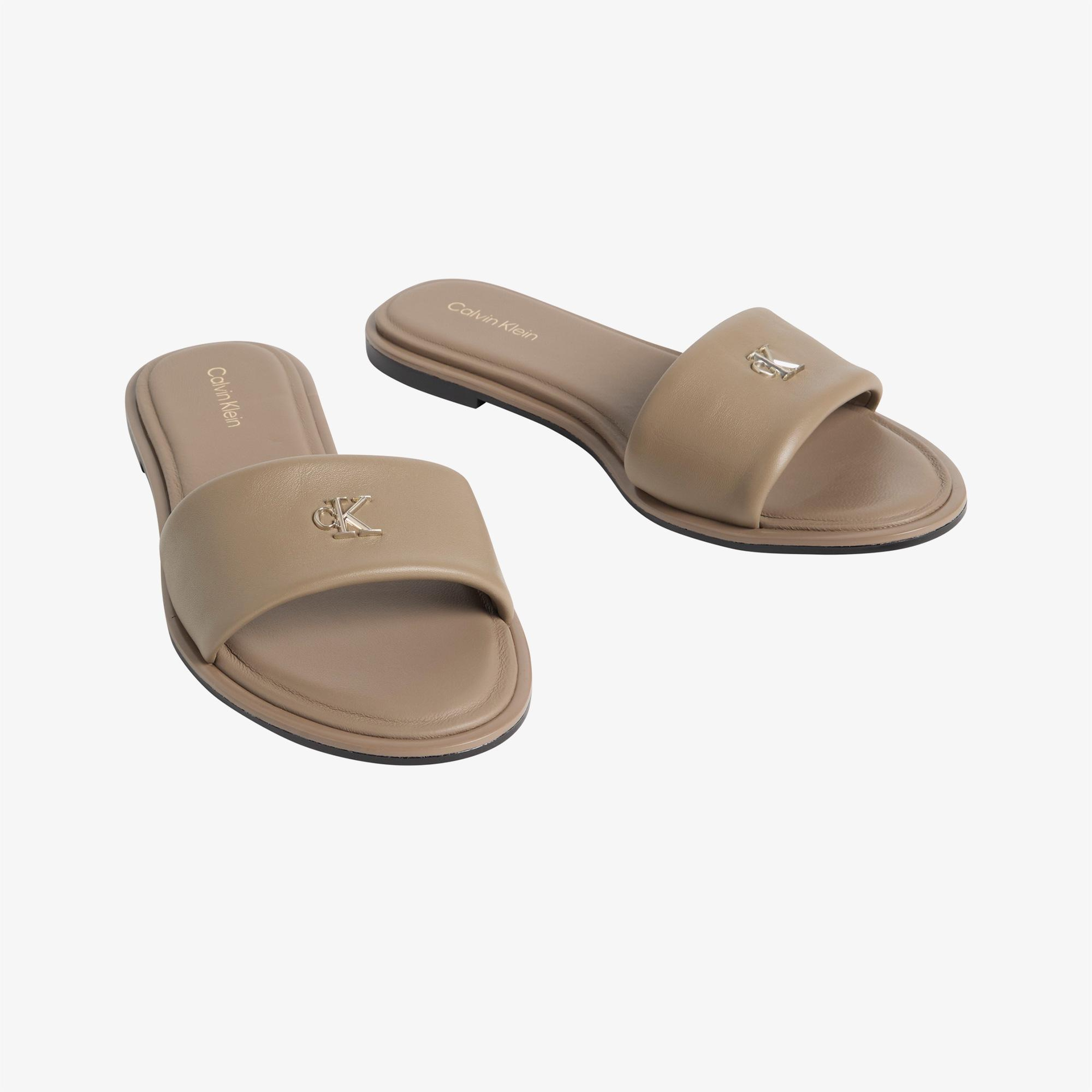 Calvin Klein Round Flat Kadın Gri Sandalet