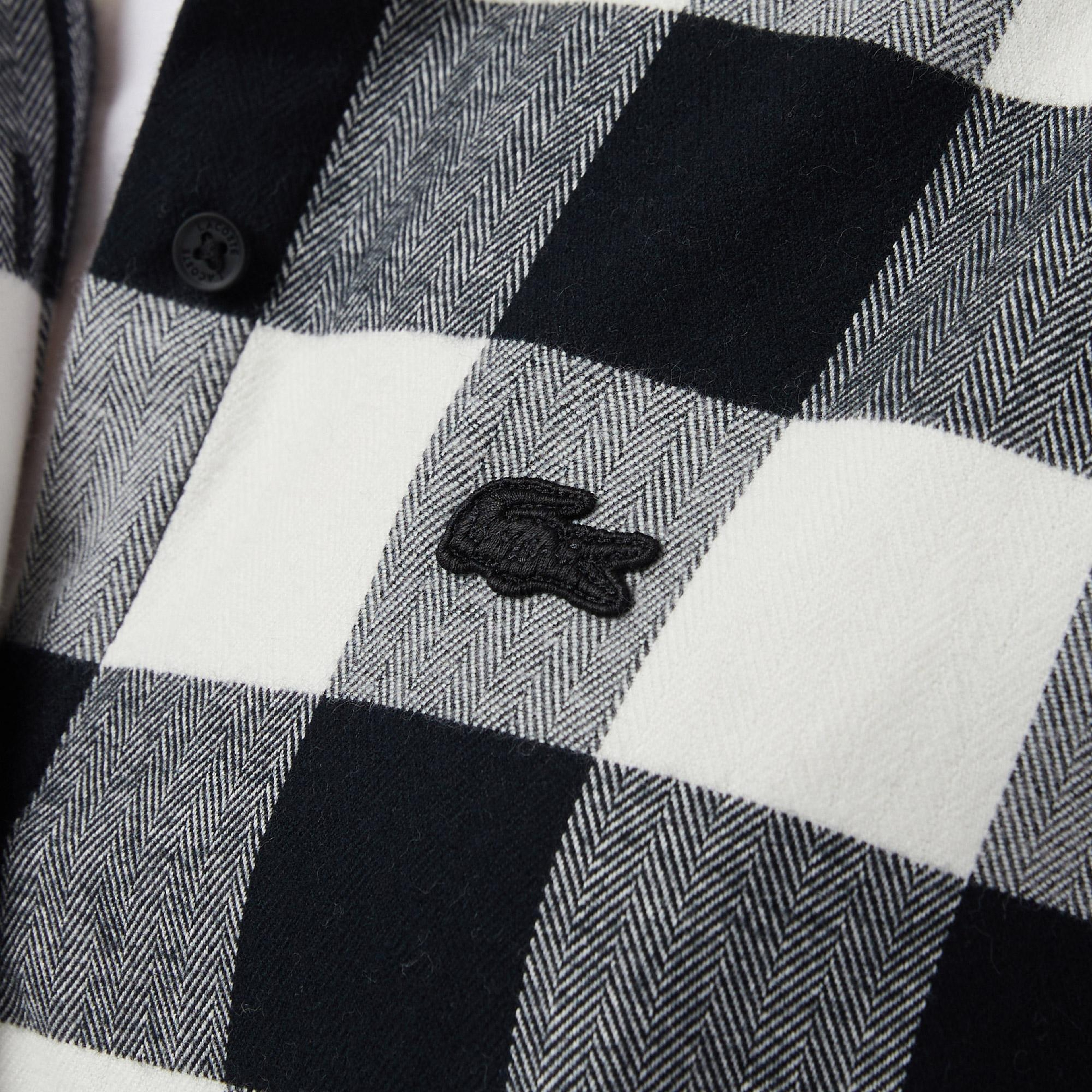 Lacoste Kadın Kareli Siyah Gömlek
