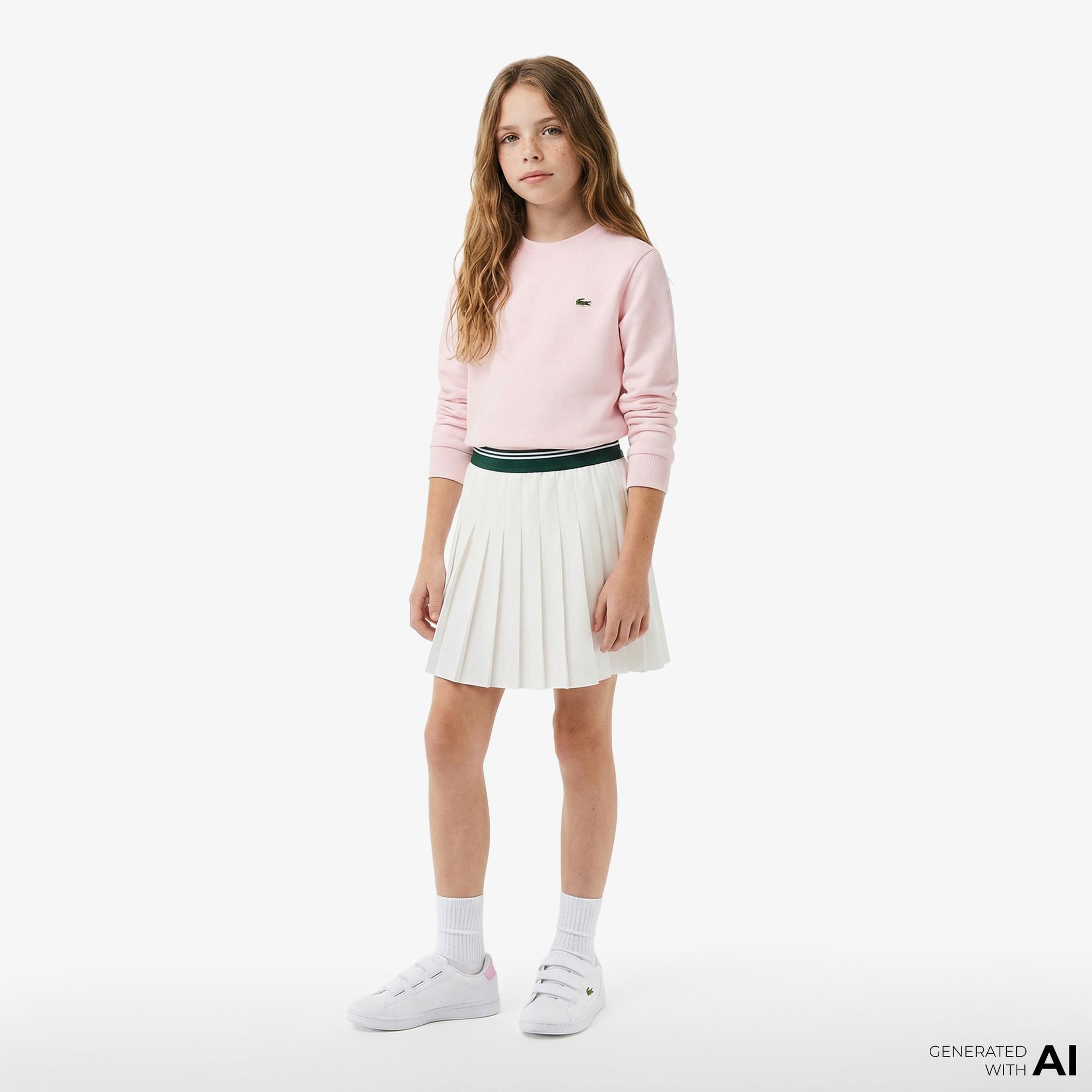 Lacoste Çocuk Bisiklet Yaka Pembe Sweatshirt