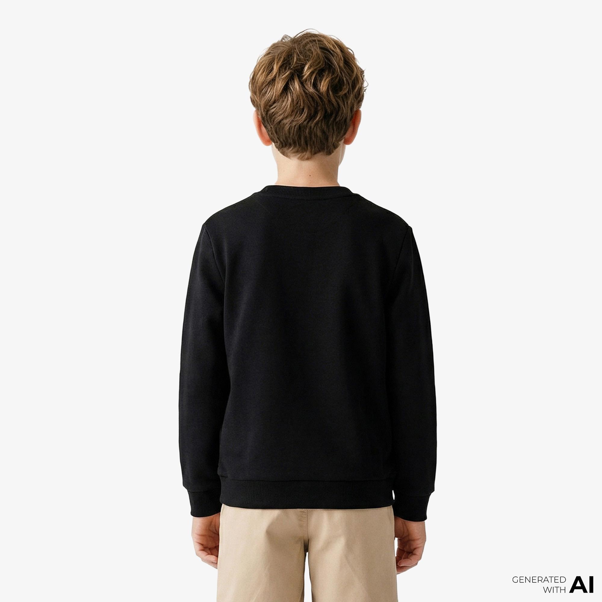 Lacoste Çocuk Bisiklet Yaka Siyah Sweatshirt
