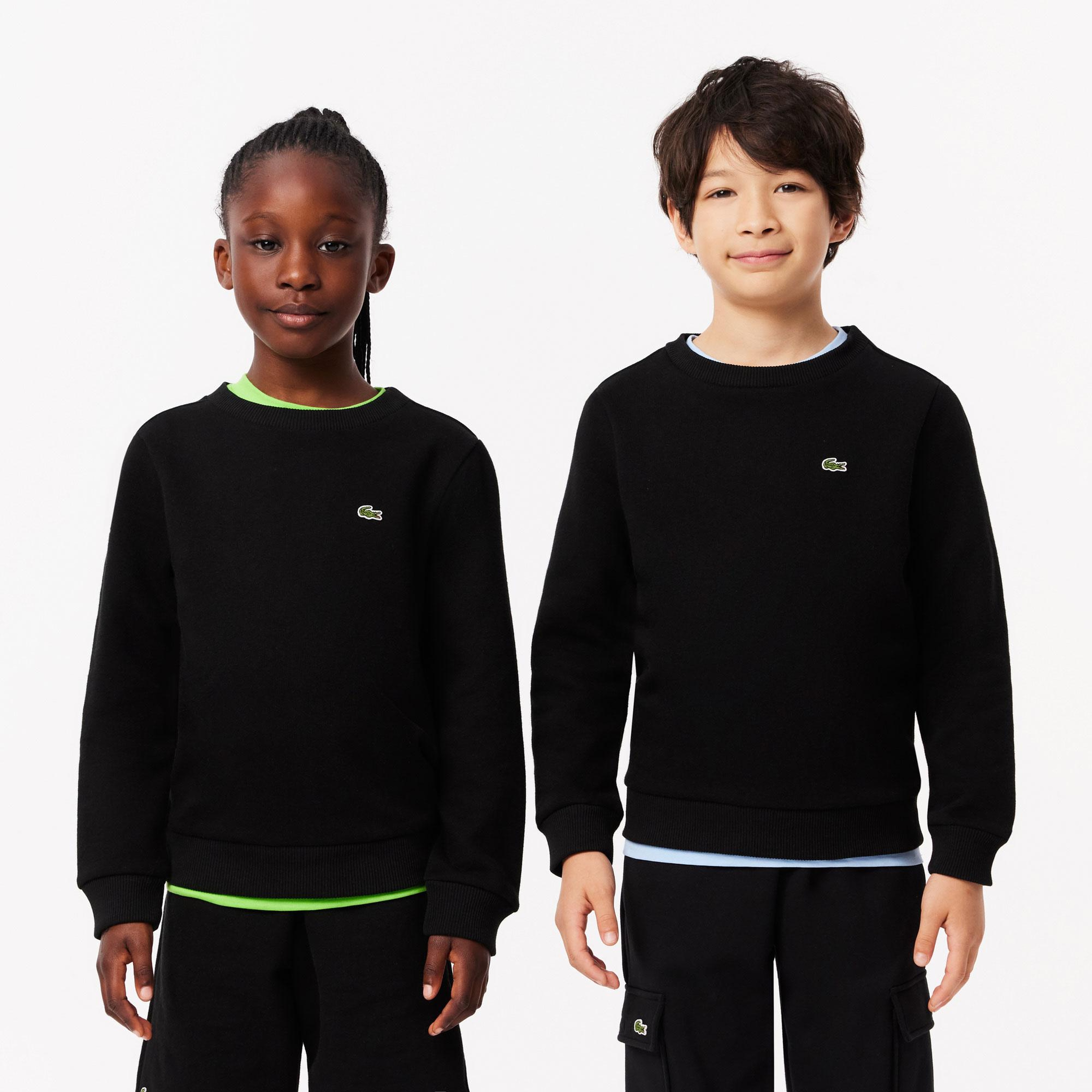Lacoste Çocuk Bisiklet Yaka Siyah Sweatshirt