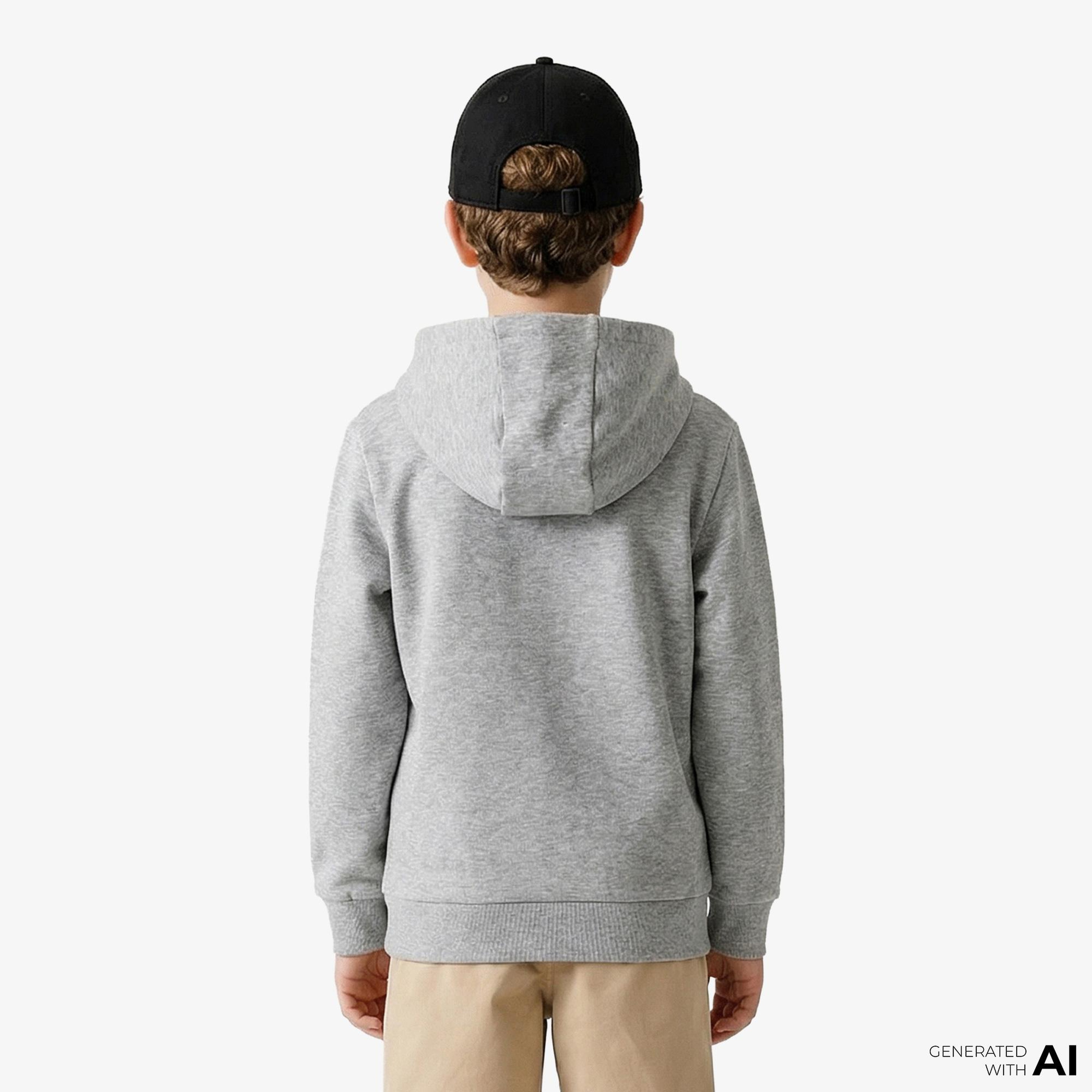 Lacoste Çocuk Kapüşonlu Gri Sweatshirt