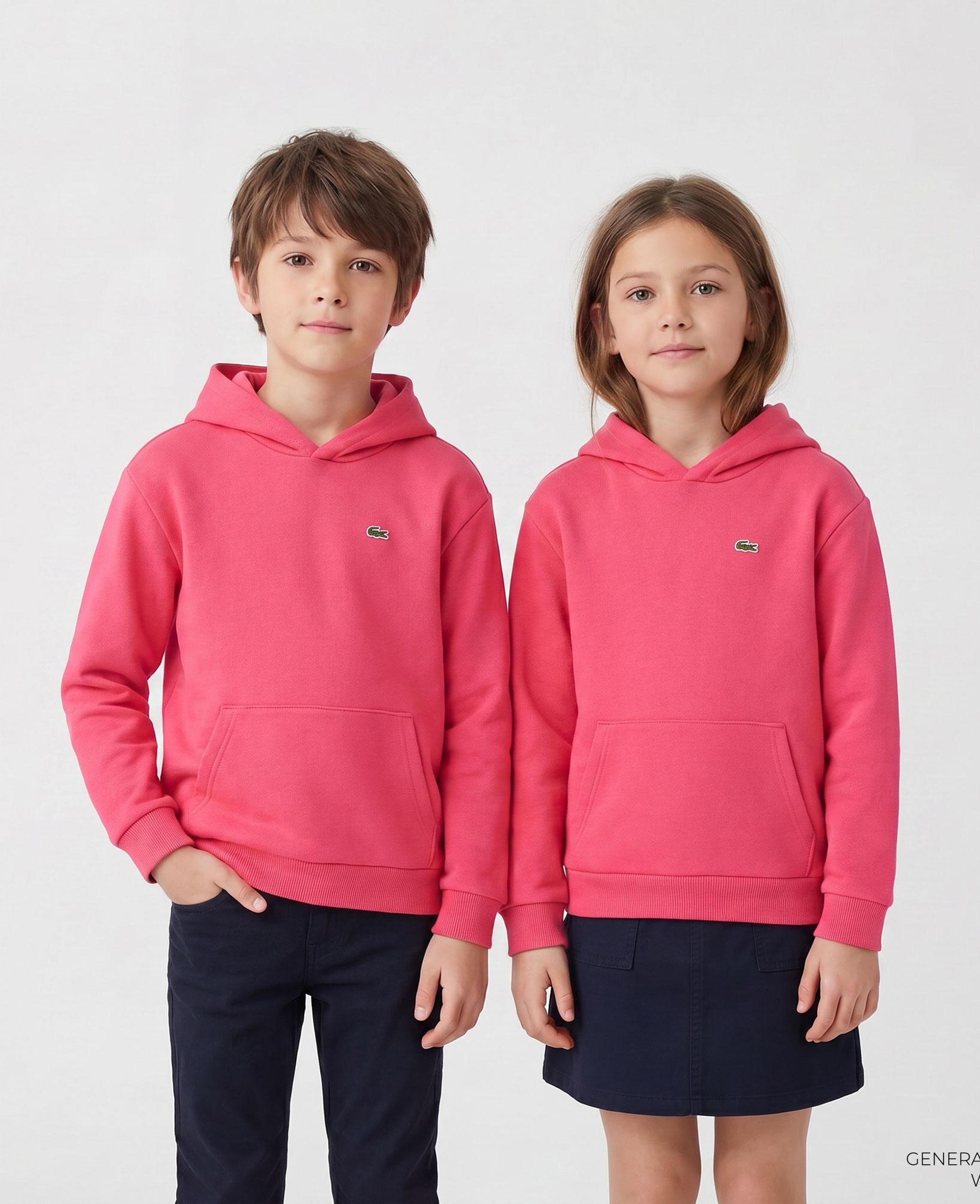 Lacoste Çocuk Kapüşonlu Pembe Sweatshirt