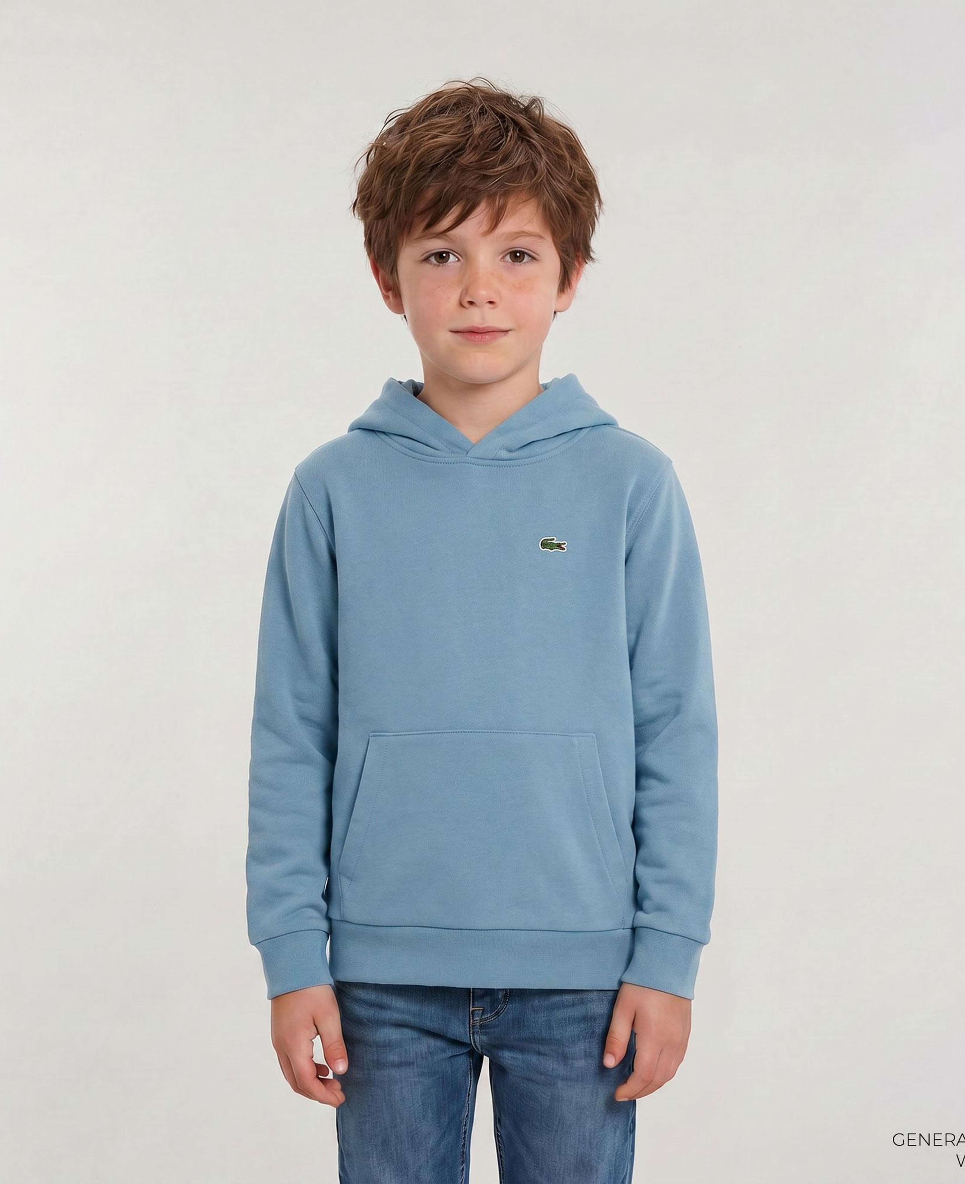 Lacoste Çocuk Kapüşonlu Baskılı Mavi Sweatshirt