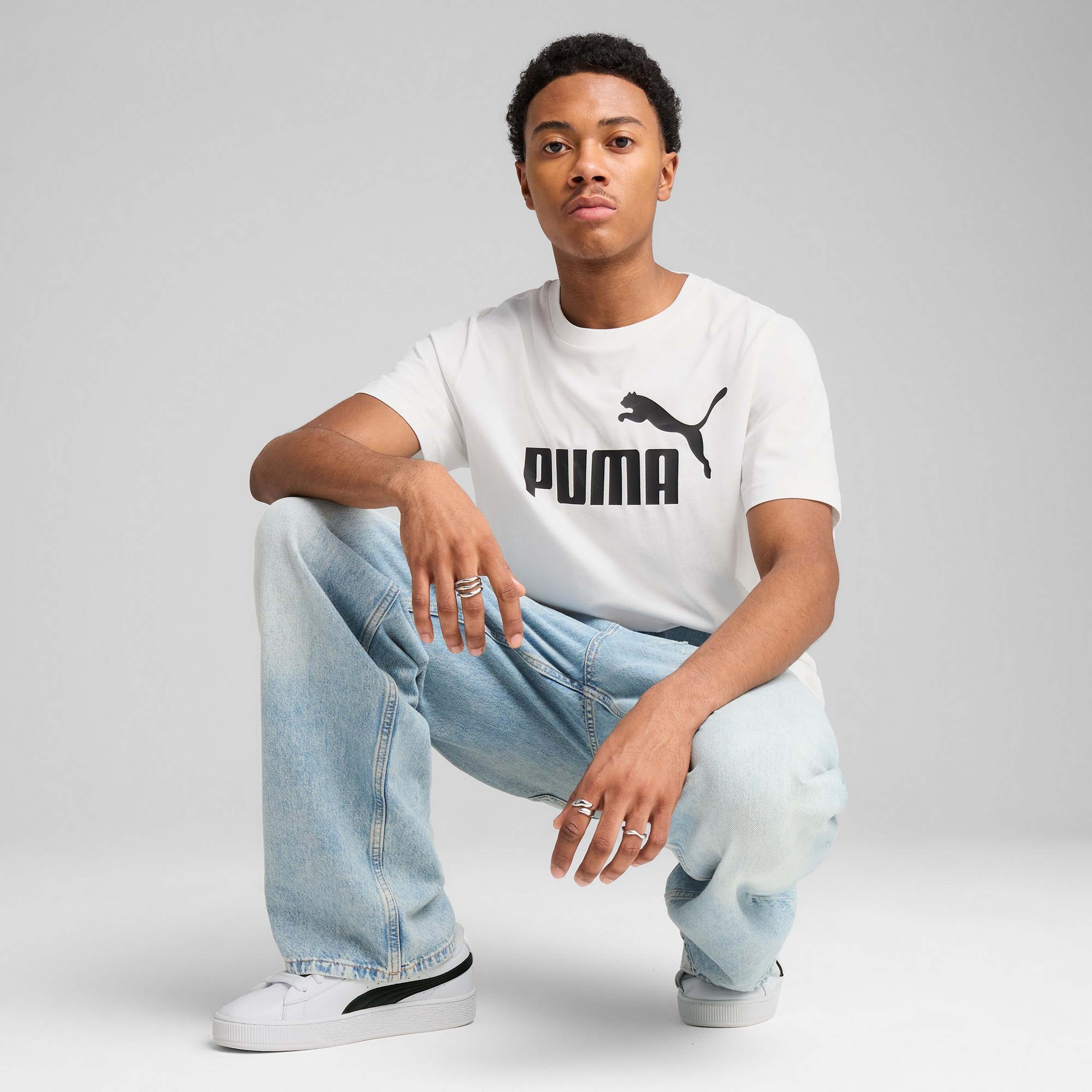 Puma Essentials No. 1 Logo Erkek Beyaz T-Shirt