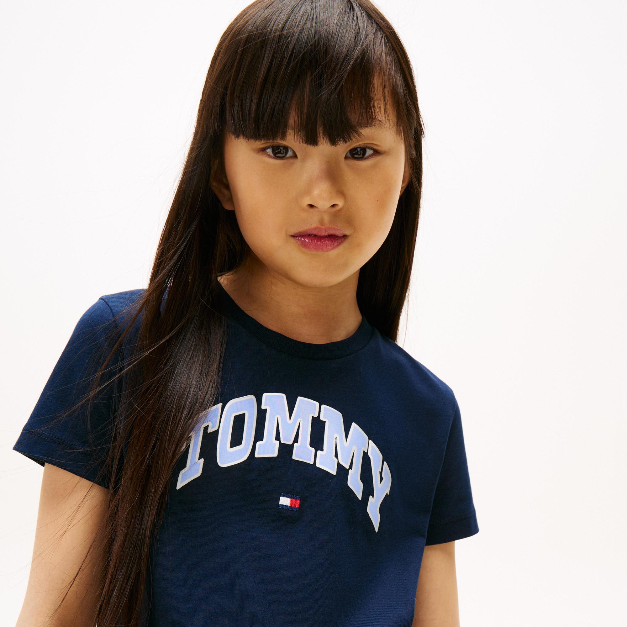 Tommy Hilfiger Varsity Sateen Çocuk Lacivert T-Shirt