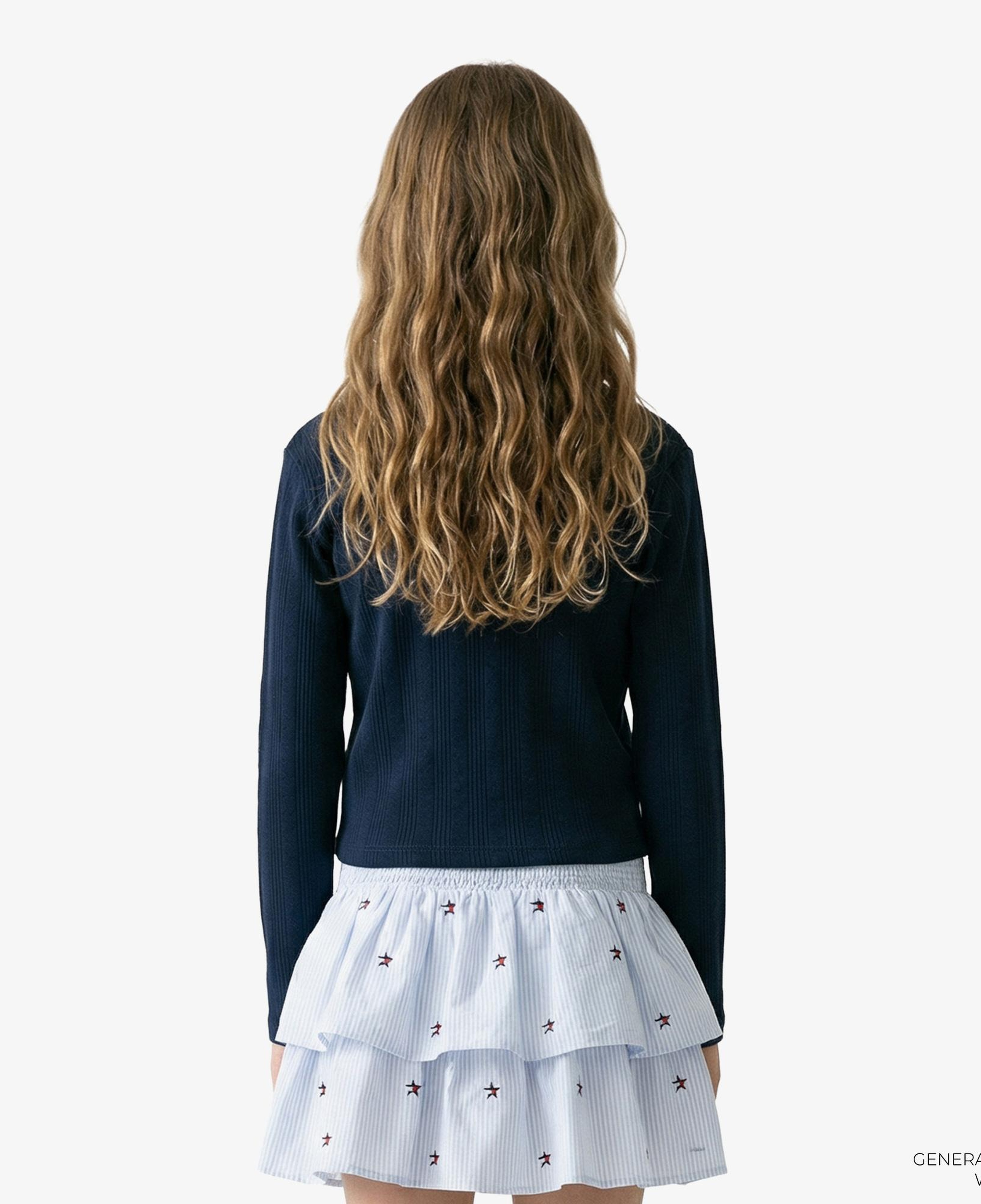 Tommy Hilfiger Pointelle Çocuk Top Lacivert Sweatshirt
