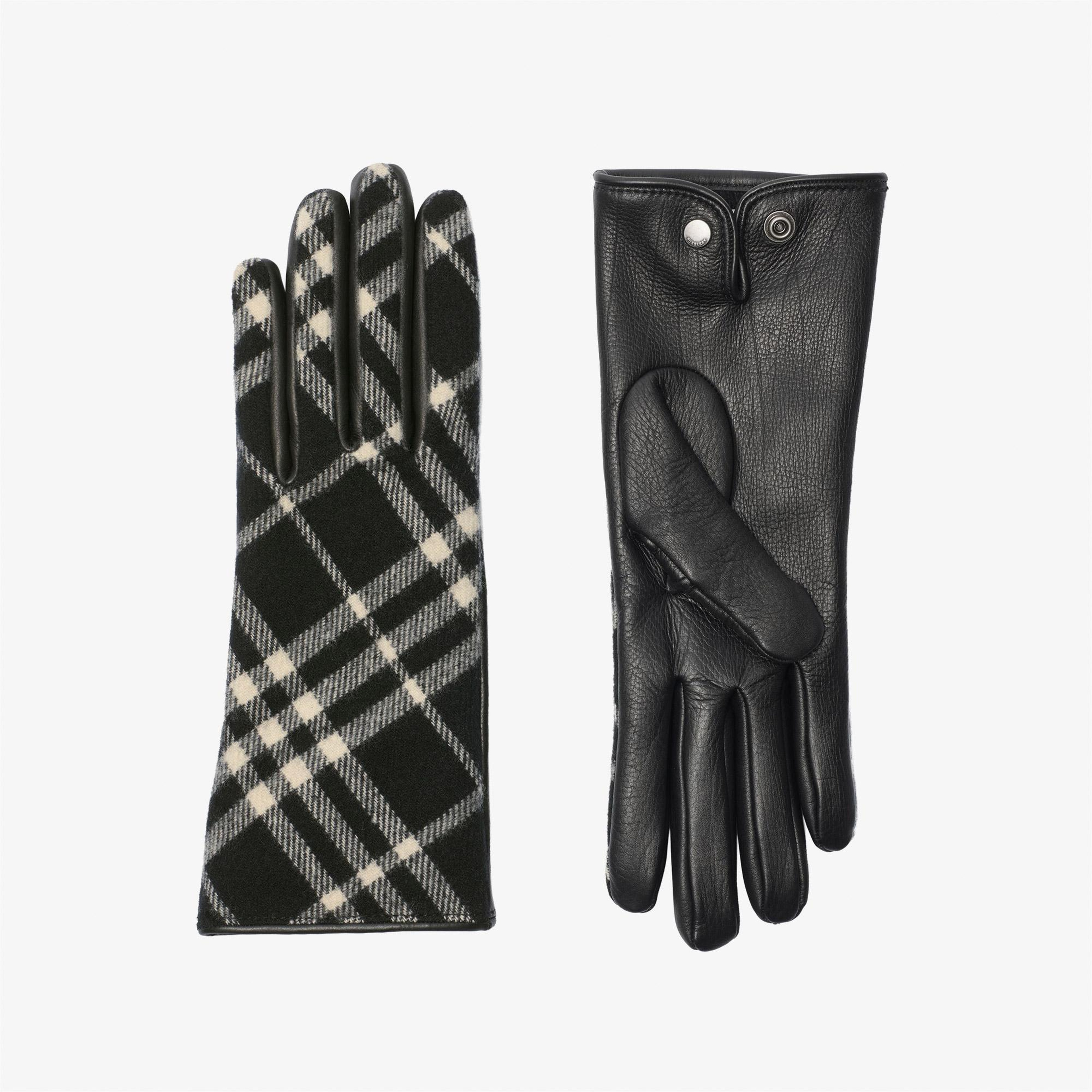 Burberry Core Check Kadın Siyah Eldiven