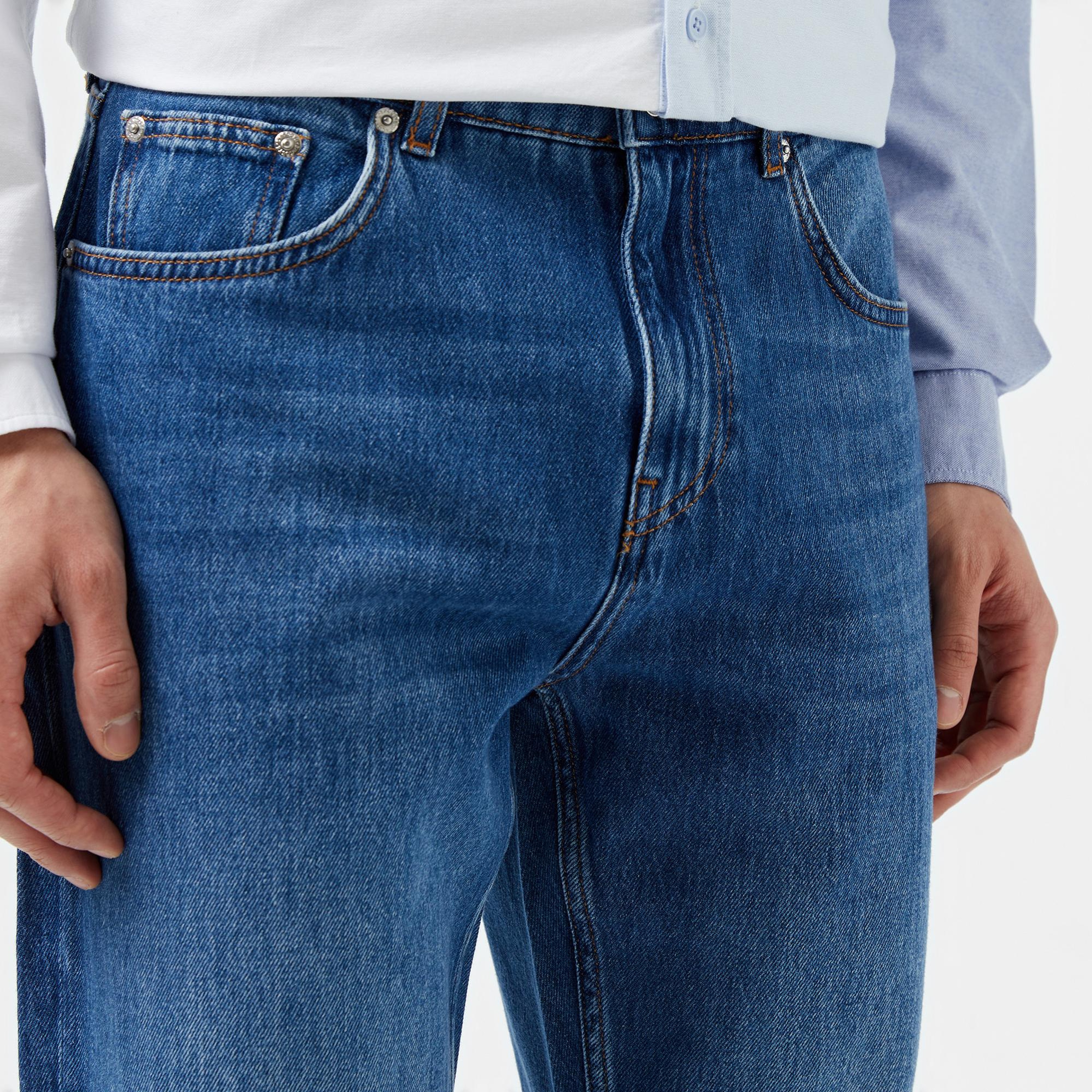 Erkek Koyu Mavi Jean Pantolon
