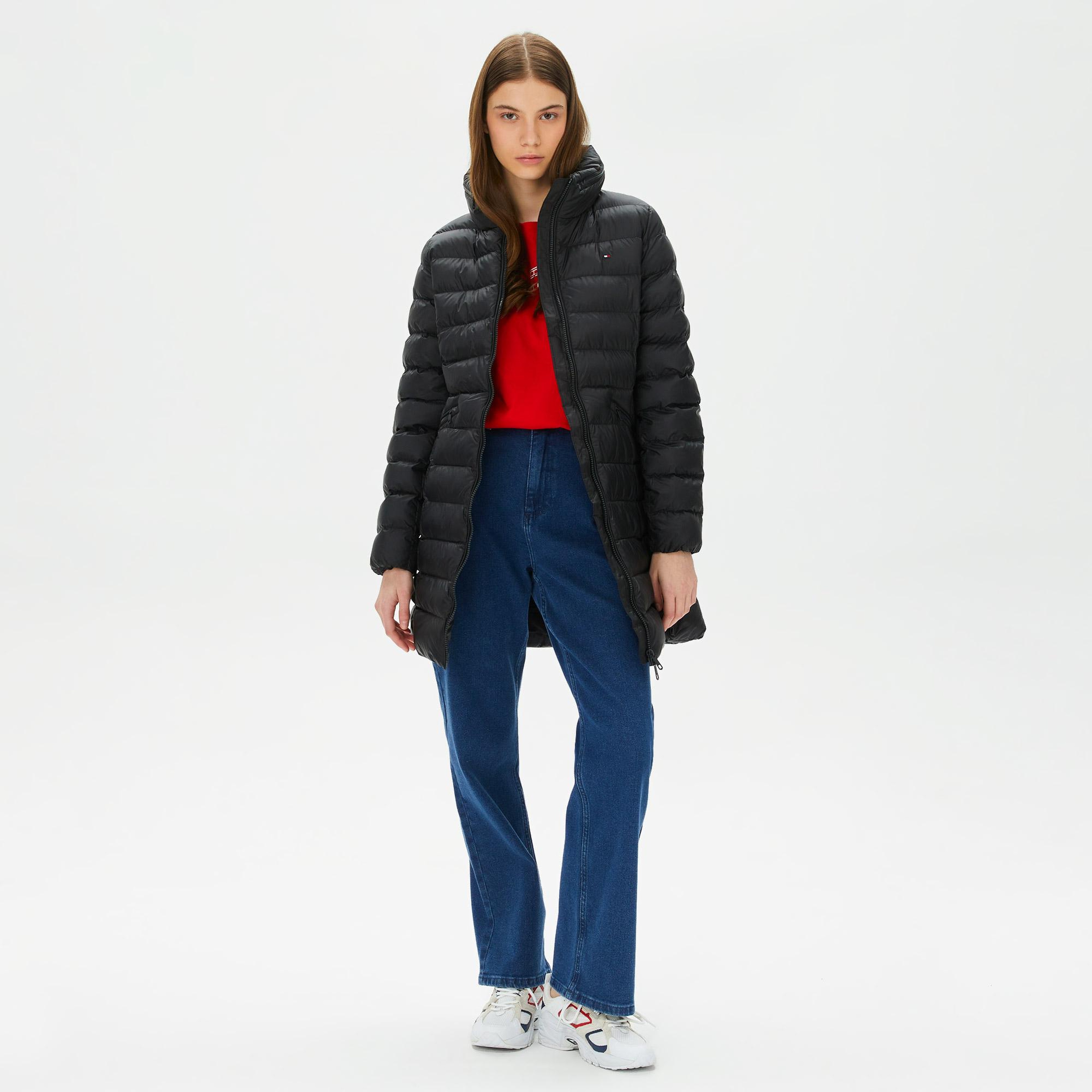Tommy Hilfiger Padded Global Stripe Kadın Siyah Ceket