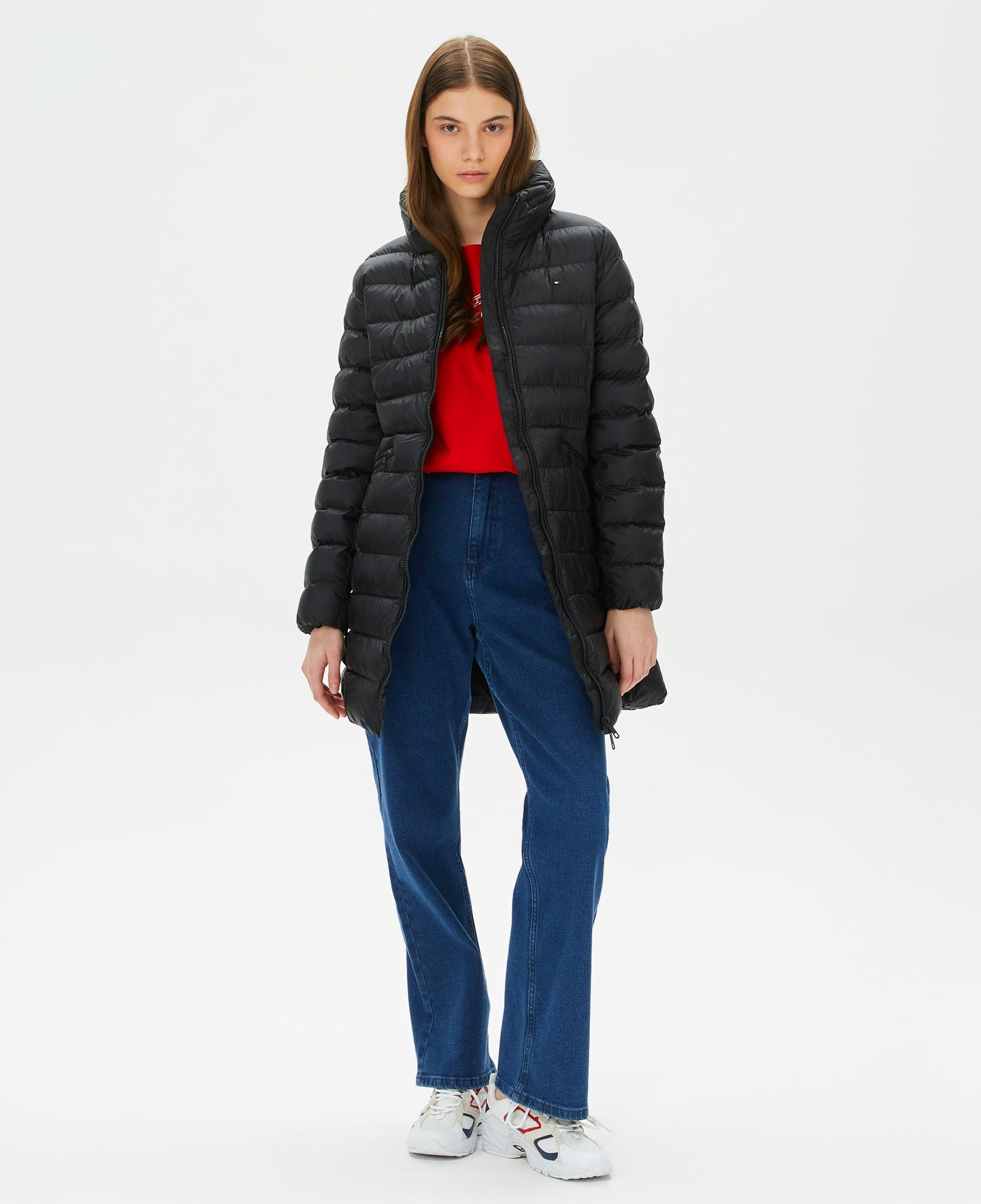 Tommy Hilfiger Padded Global Stripe Kadın Siyah Ceket