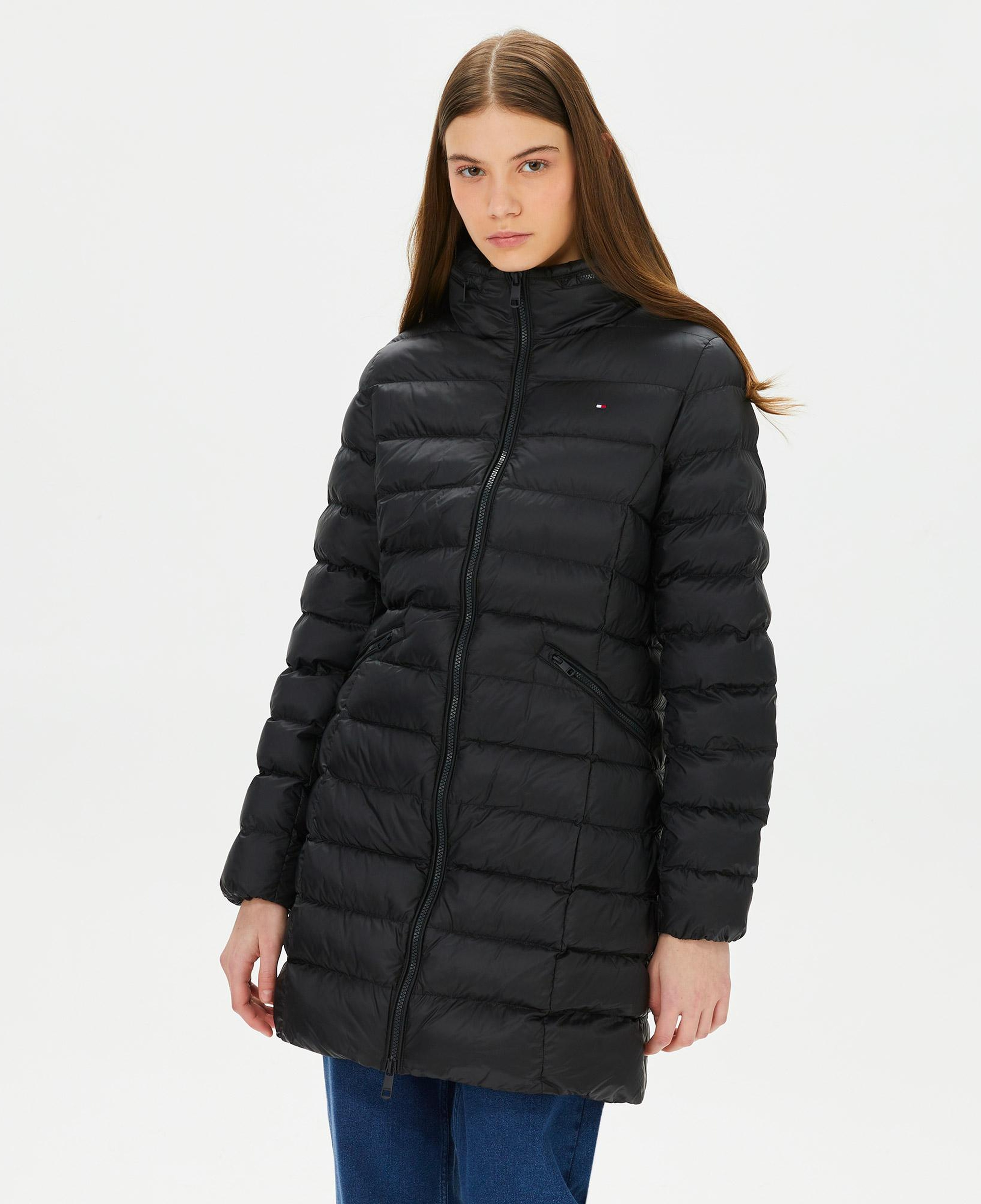 Tommy Hilfiger Padded Global Stripe Kadın Siyah Ceket